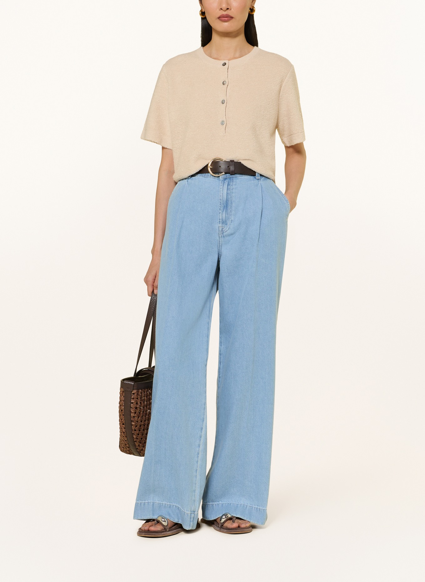 FTC CASHMERE Gebreide trui: BEIGE