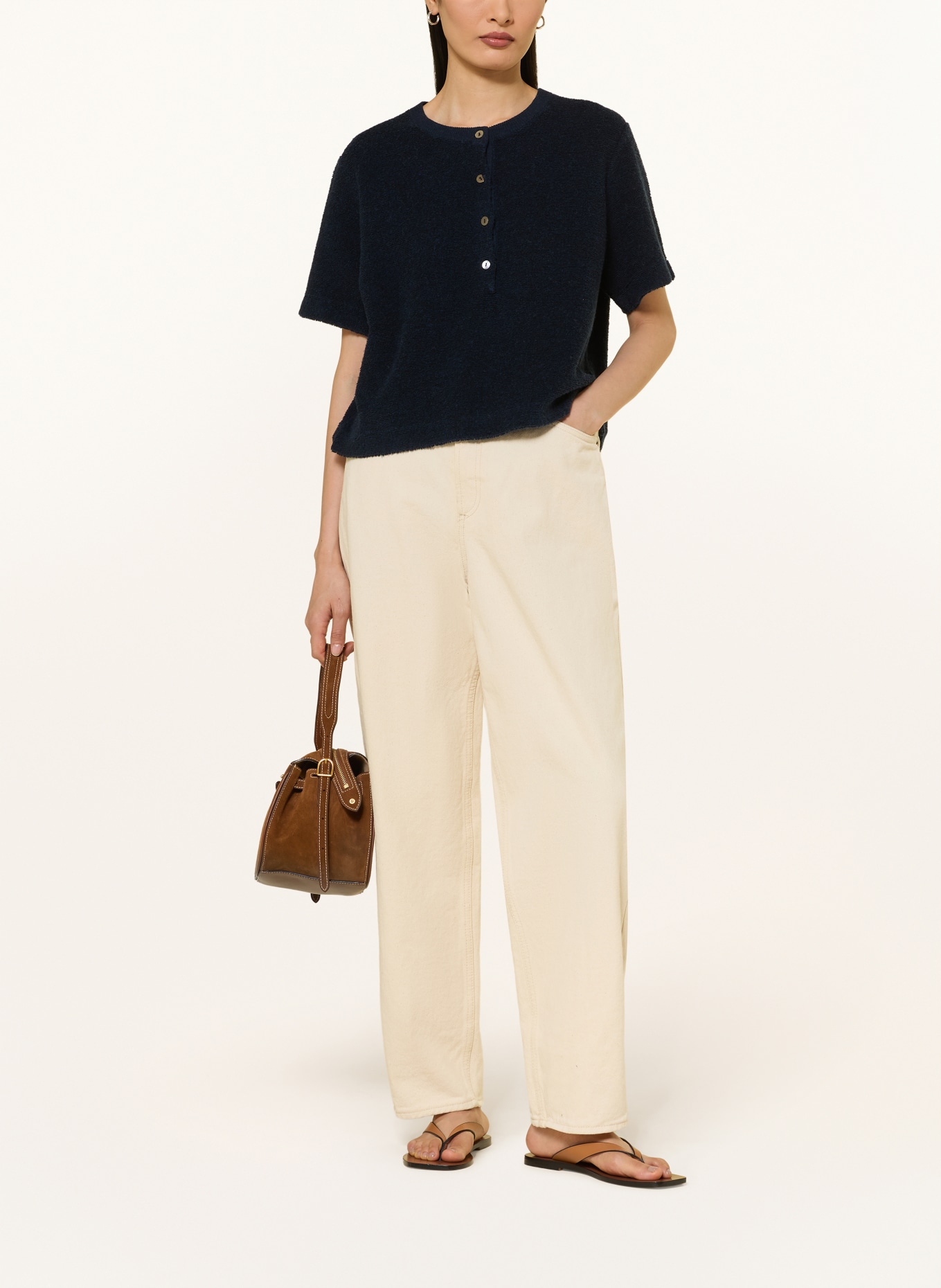 FTC CASHMERE Gebreide trui: DONKERBLAUW