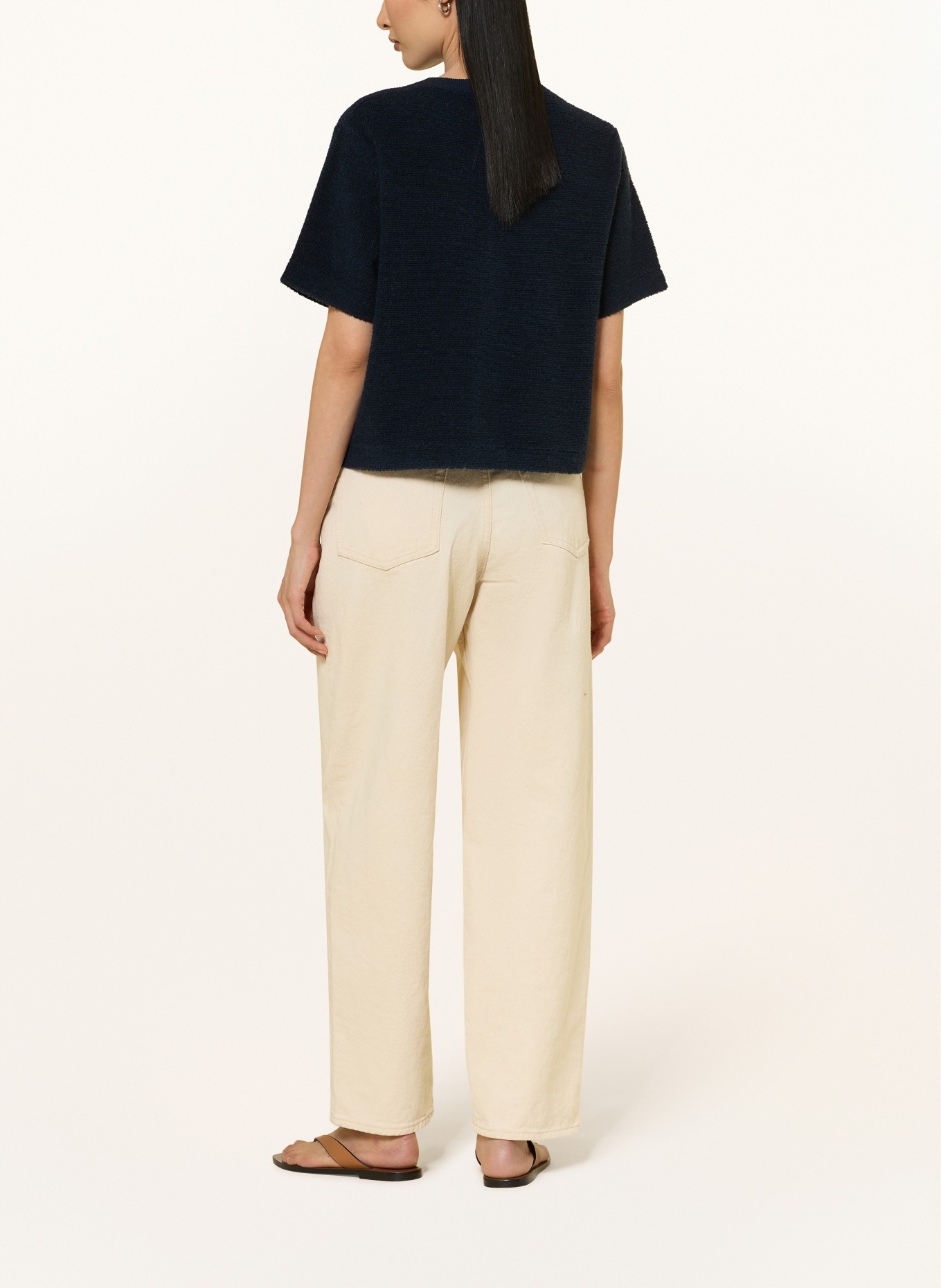 FTC CASHMERE Gebreide trui: DONKERBLAUW