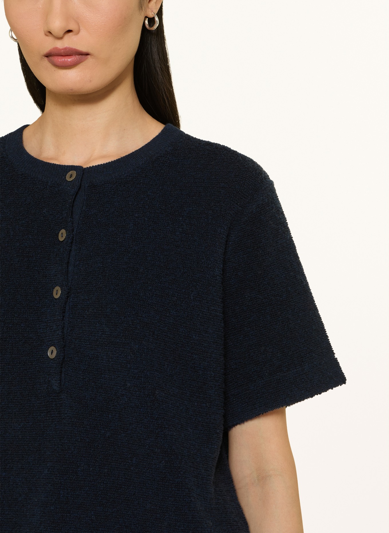 FTC CASHMERE Gebreide trui: DONKERBLAUW