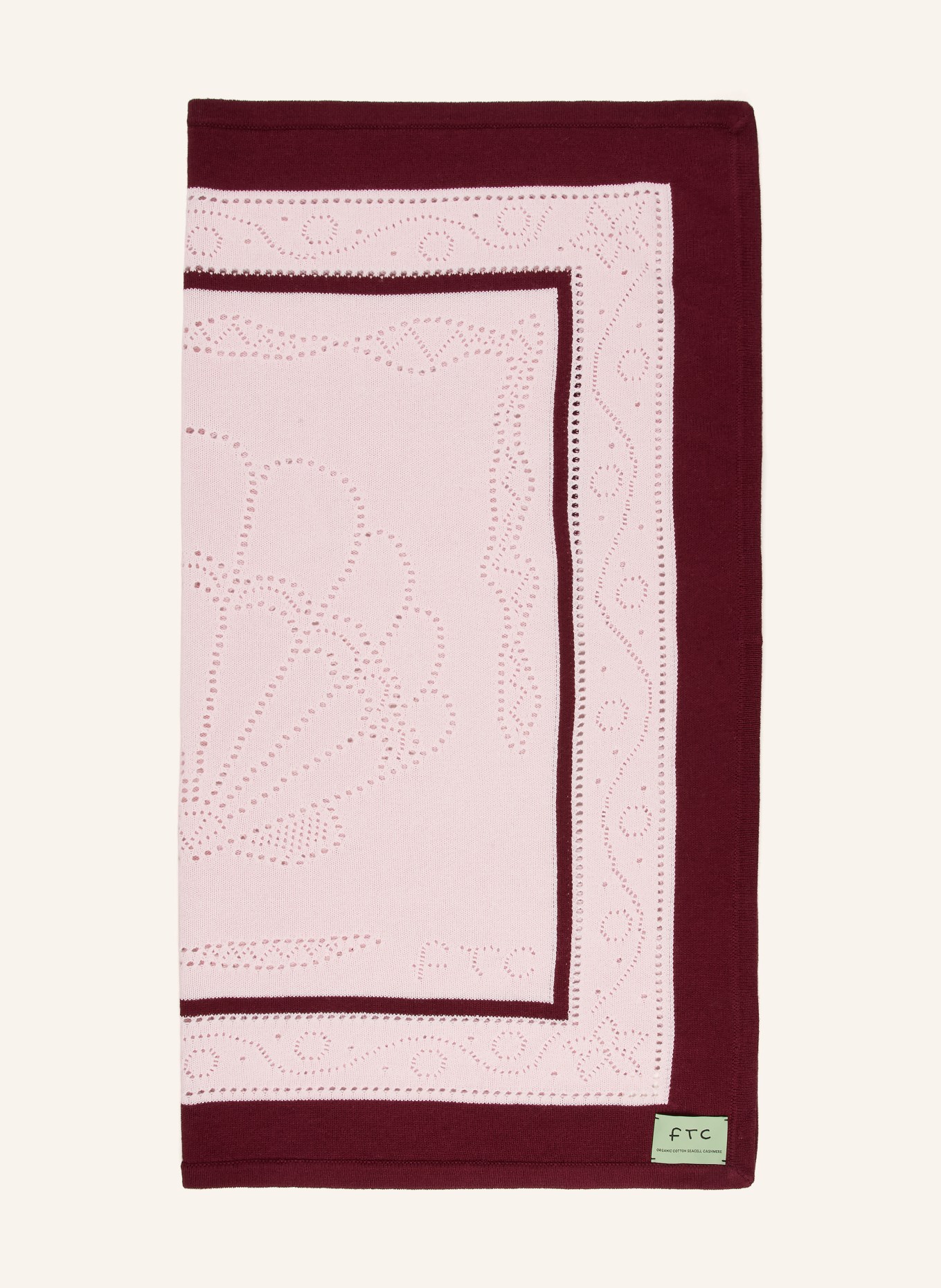 FTC CASHMERE Tuch: DUNKELROT / HELLROSA