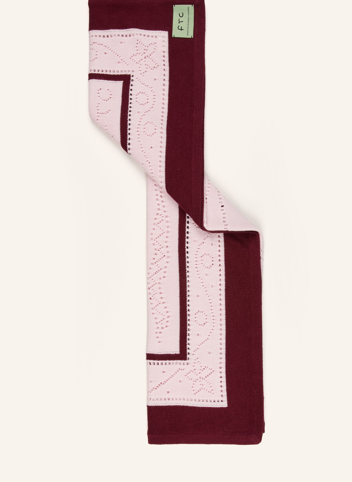 FTC CASHMERE Tuch: DUNKELROT / HELLROSA