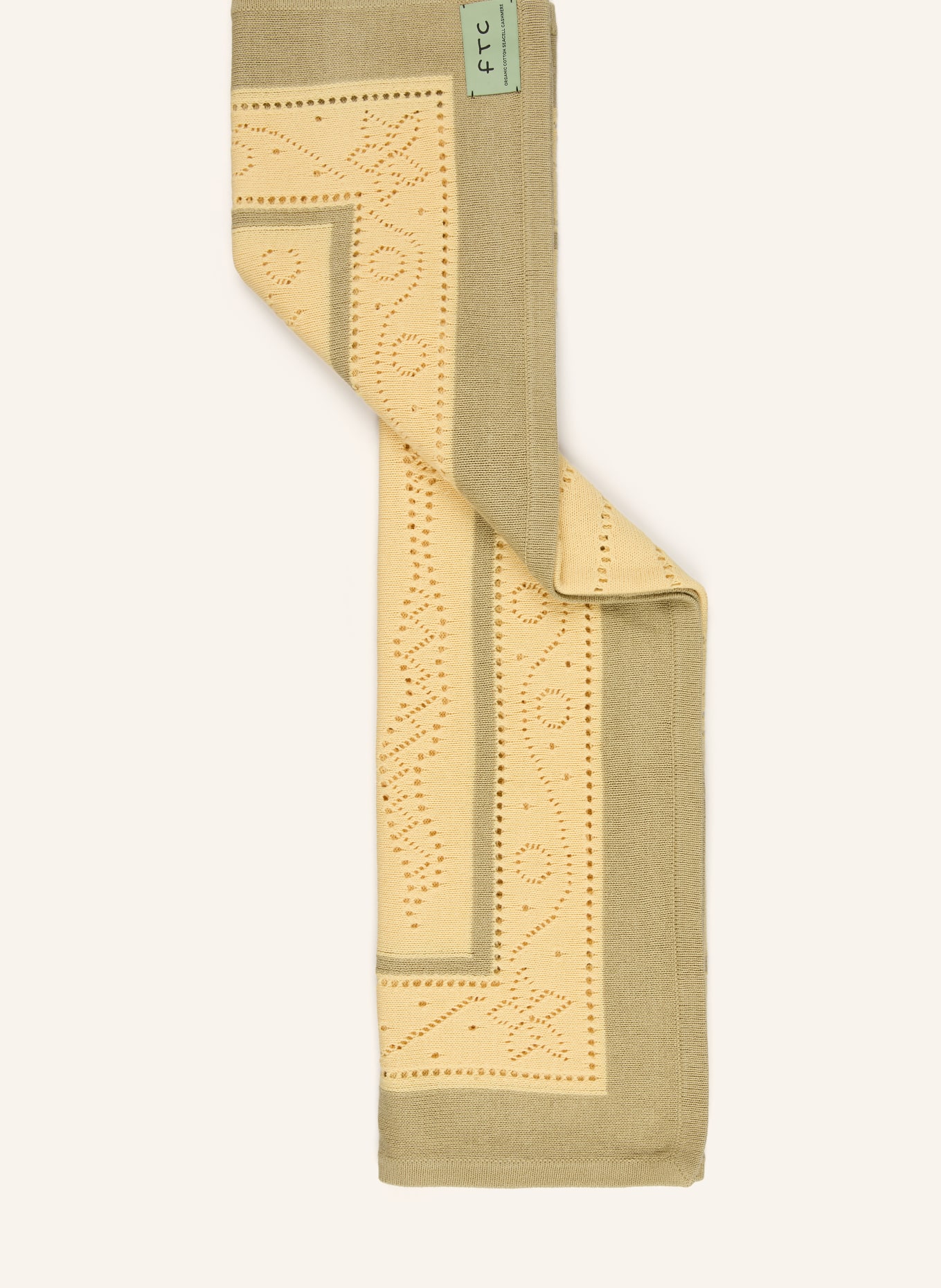 FTC CASHMERE Tuch: GELB / HELLGRÜN