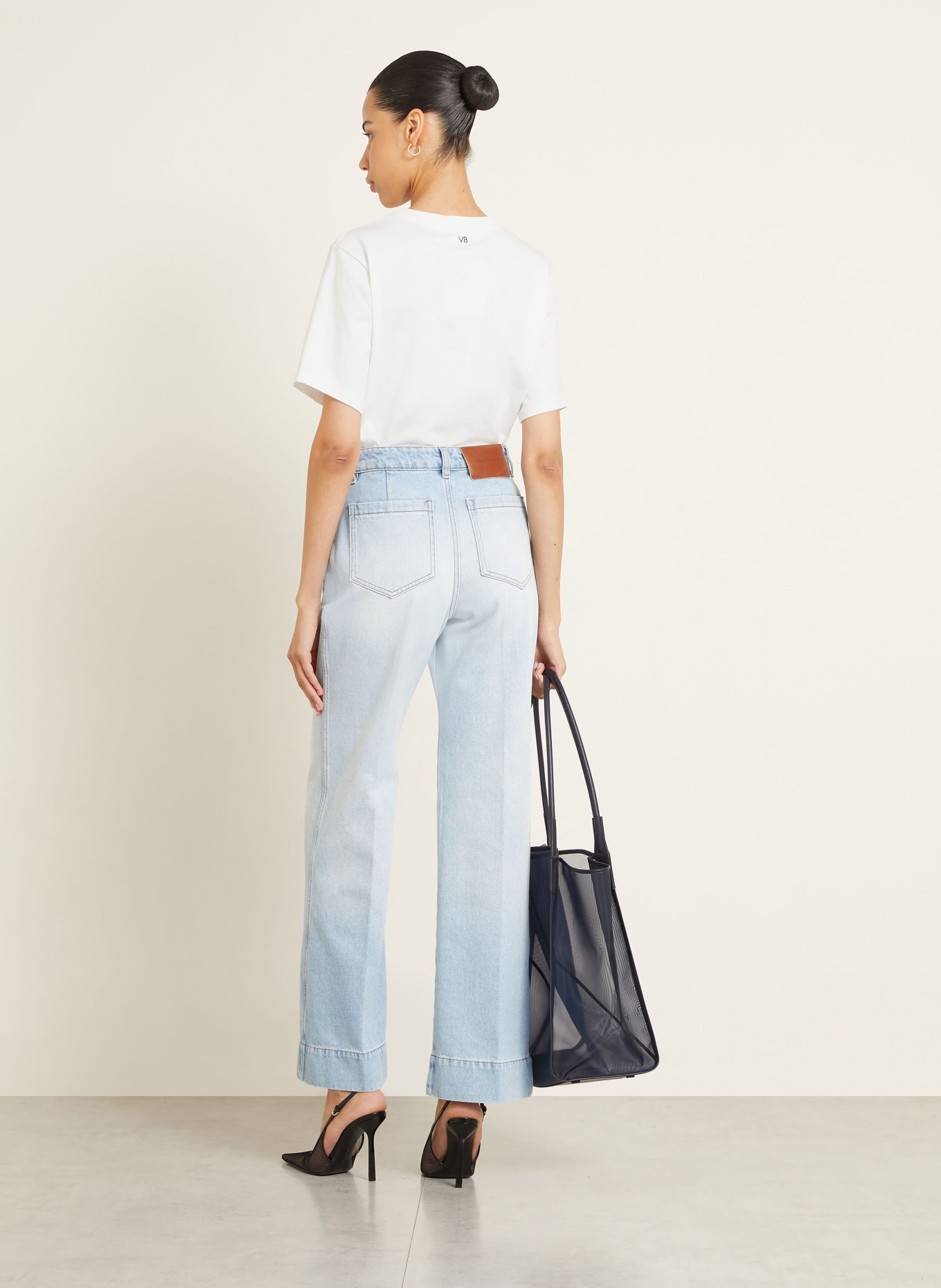 VICTORIA BECKHAM T-Shirt: WEISS / SCHWARZ