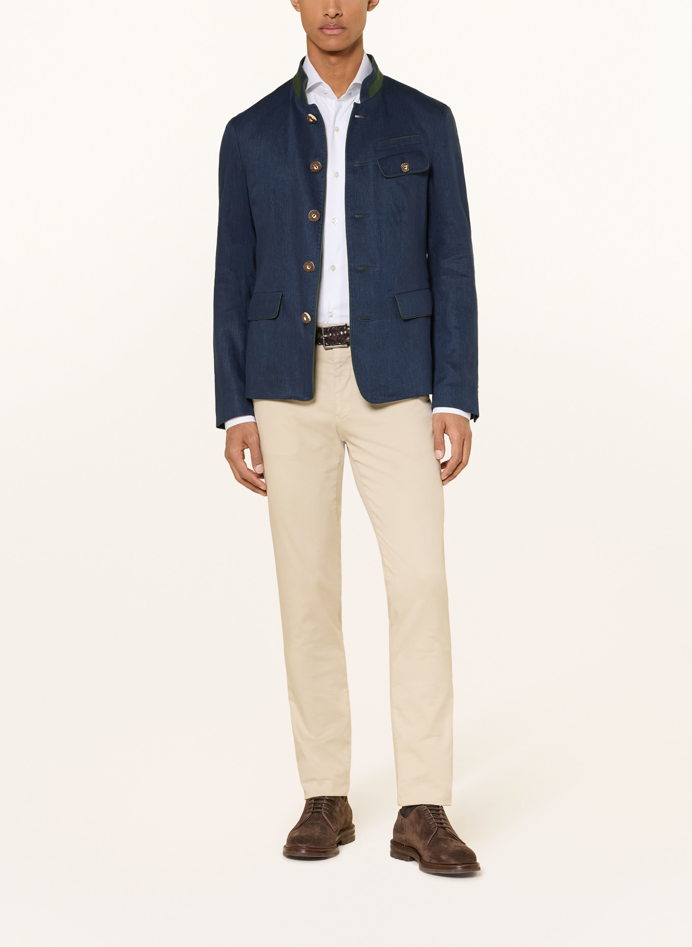 HABSBURG Janker JAKOB mit Leinen: DUNKELBLAU / DUNKELGRÜN