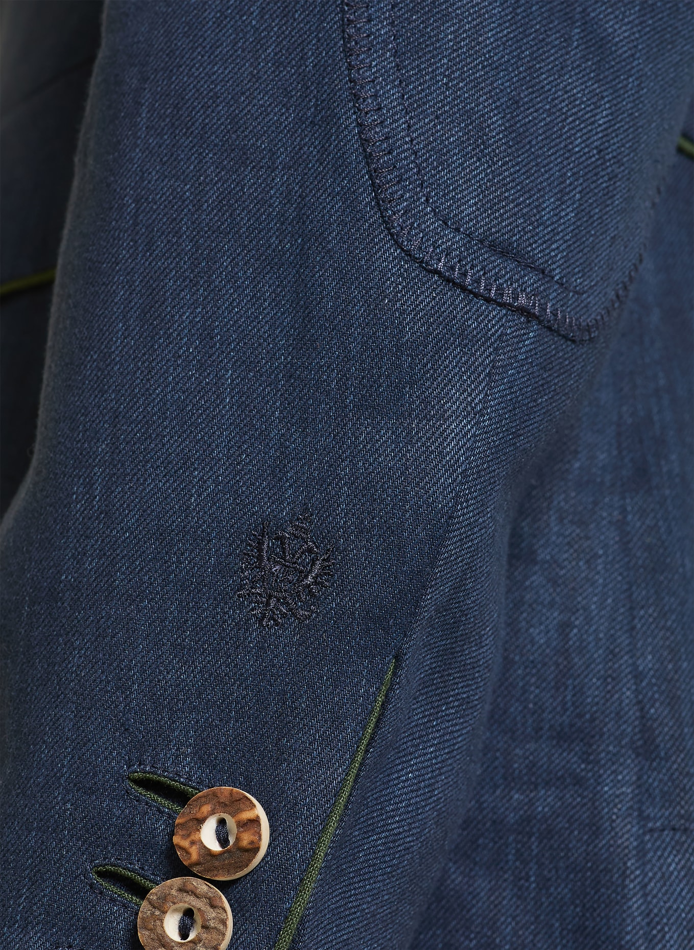 HABSBURG Janker JAKOB mit Leinen: DUNKELBLAU / DUNKELGRÜN