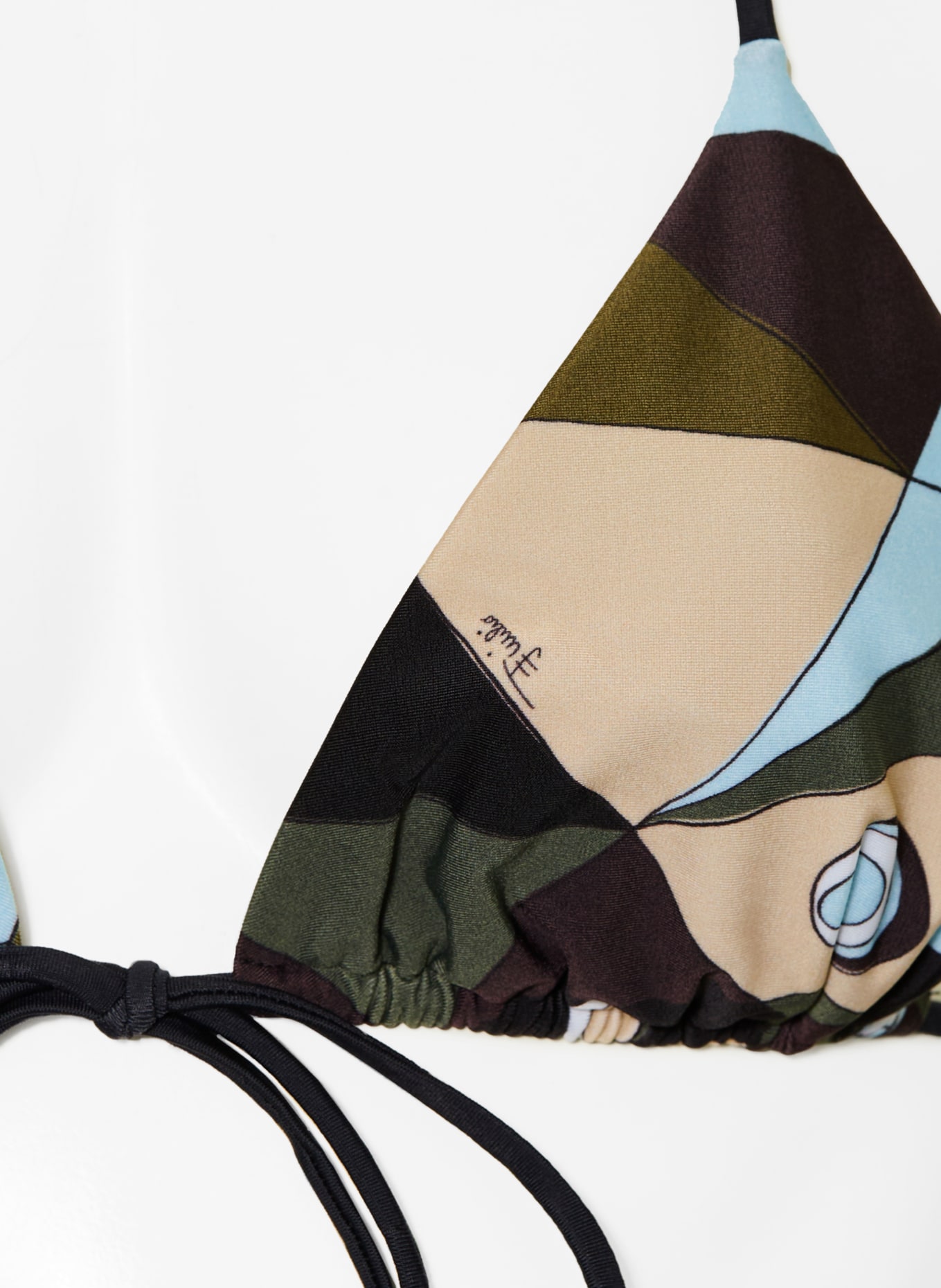 PUCCI Triangel-bikinitop: KAKI / BEIGE / LICHTBLAUW