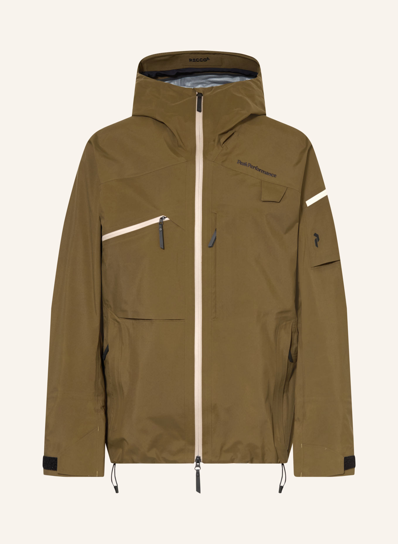 Peak Performance Hardshell bunda ALPINE GORE-TEX C-KNIT™: KHAKI
