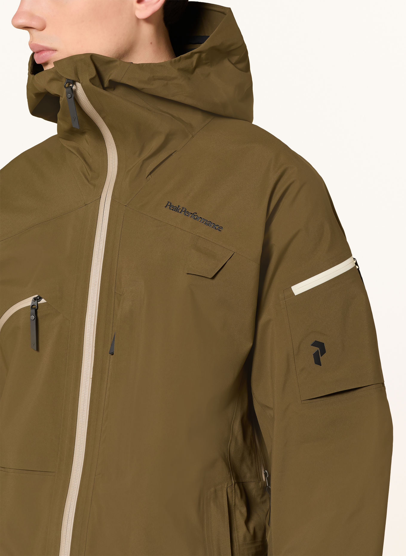 Peak Performance Hardshell bunda ALPINE GORE-TEX C-KNIT™: KHAKI
