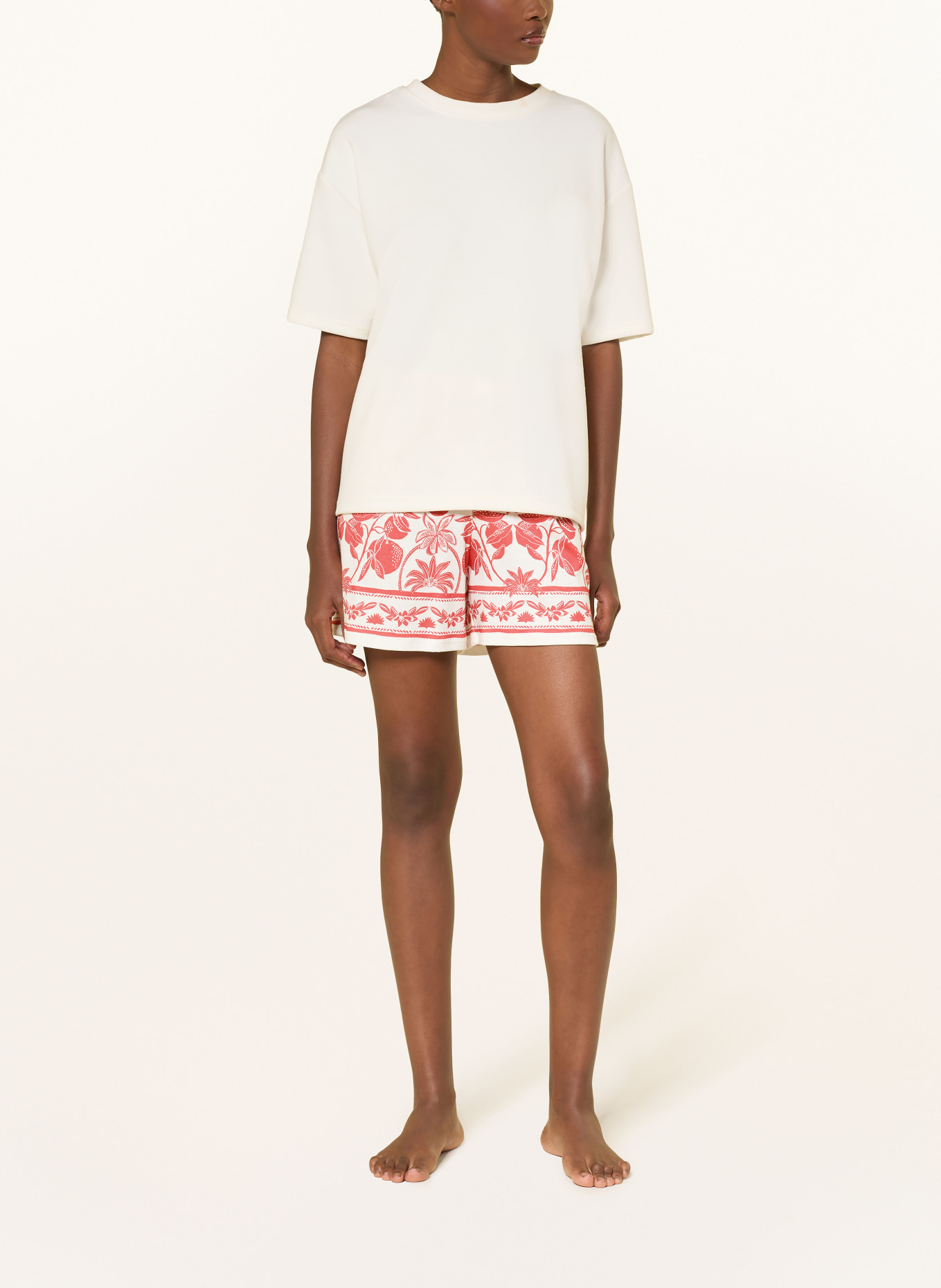 CALIDA Schlafshorts FAVOURITES BEACH: HELLROT / WEISS