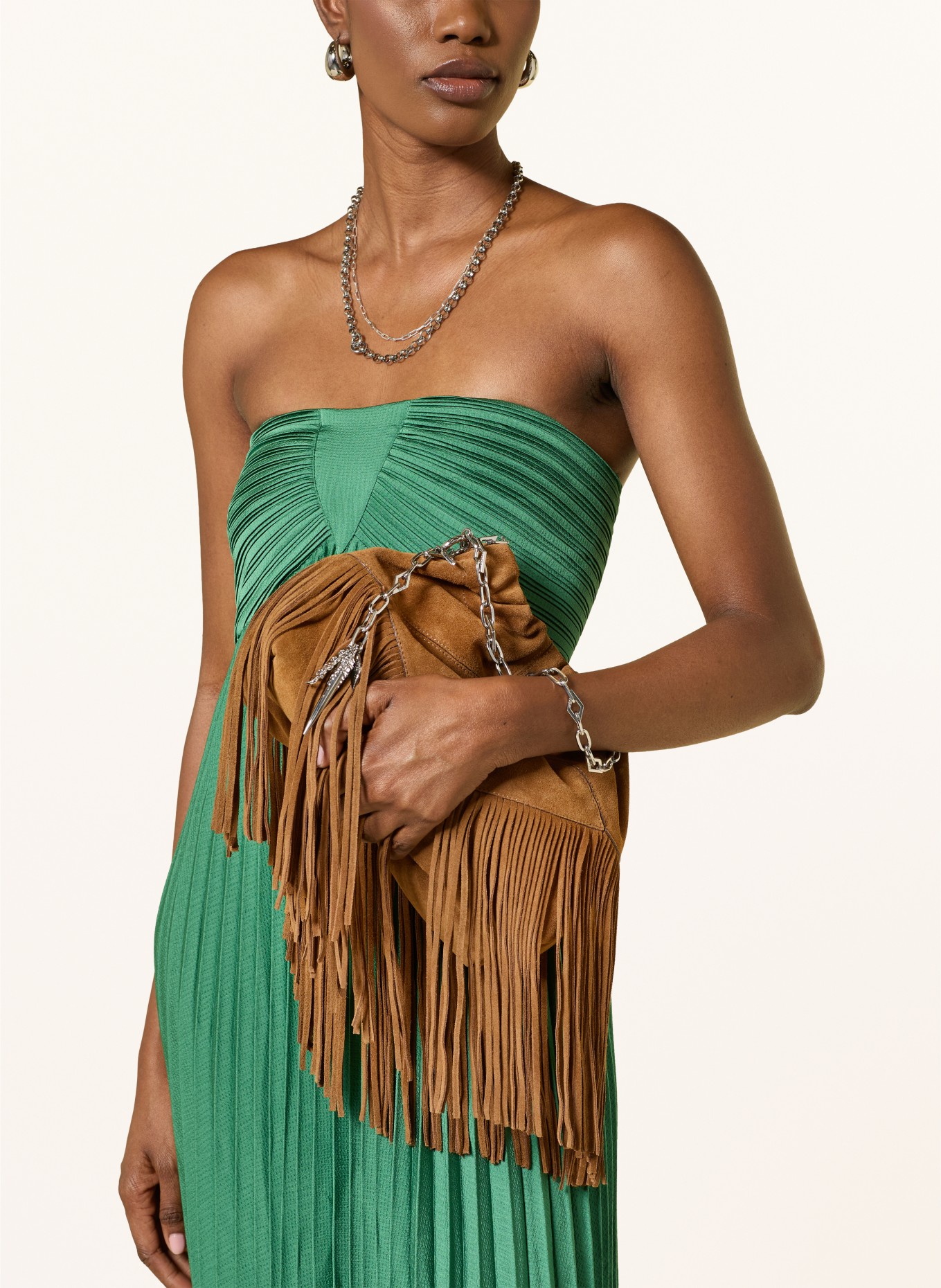 ba&sh Taška přes rameno JUNE: HNĚDÁ