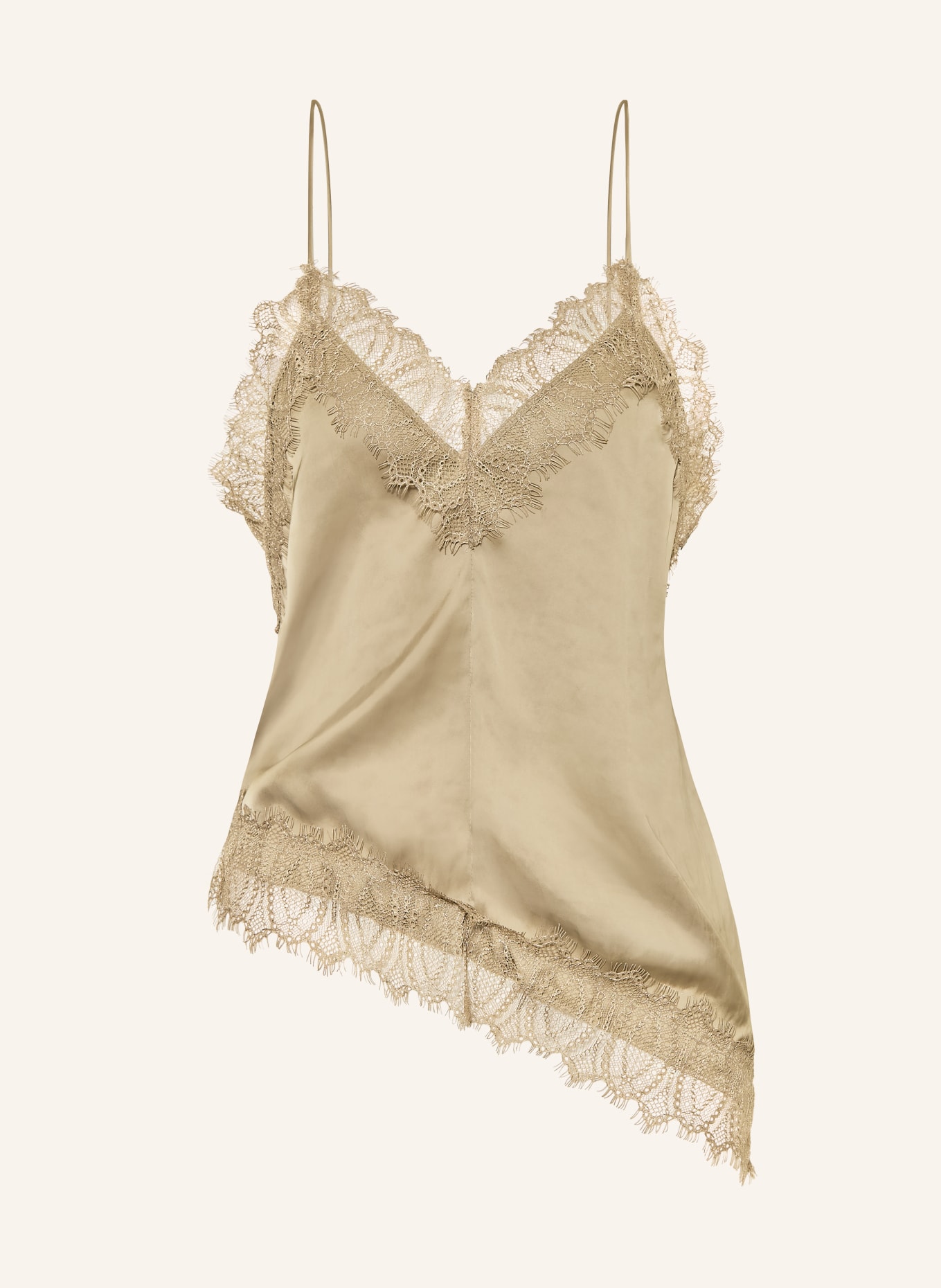 LUISA CERANO Blouse met kant: KAKI