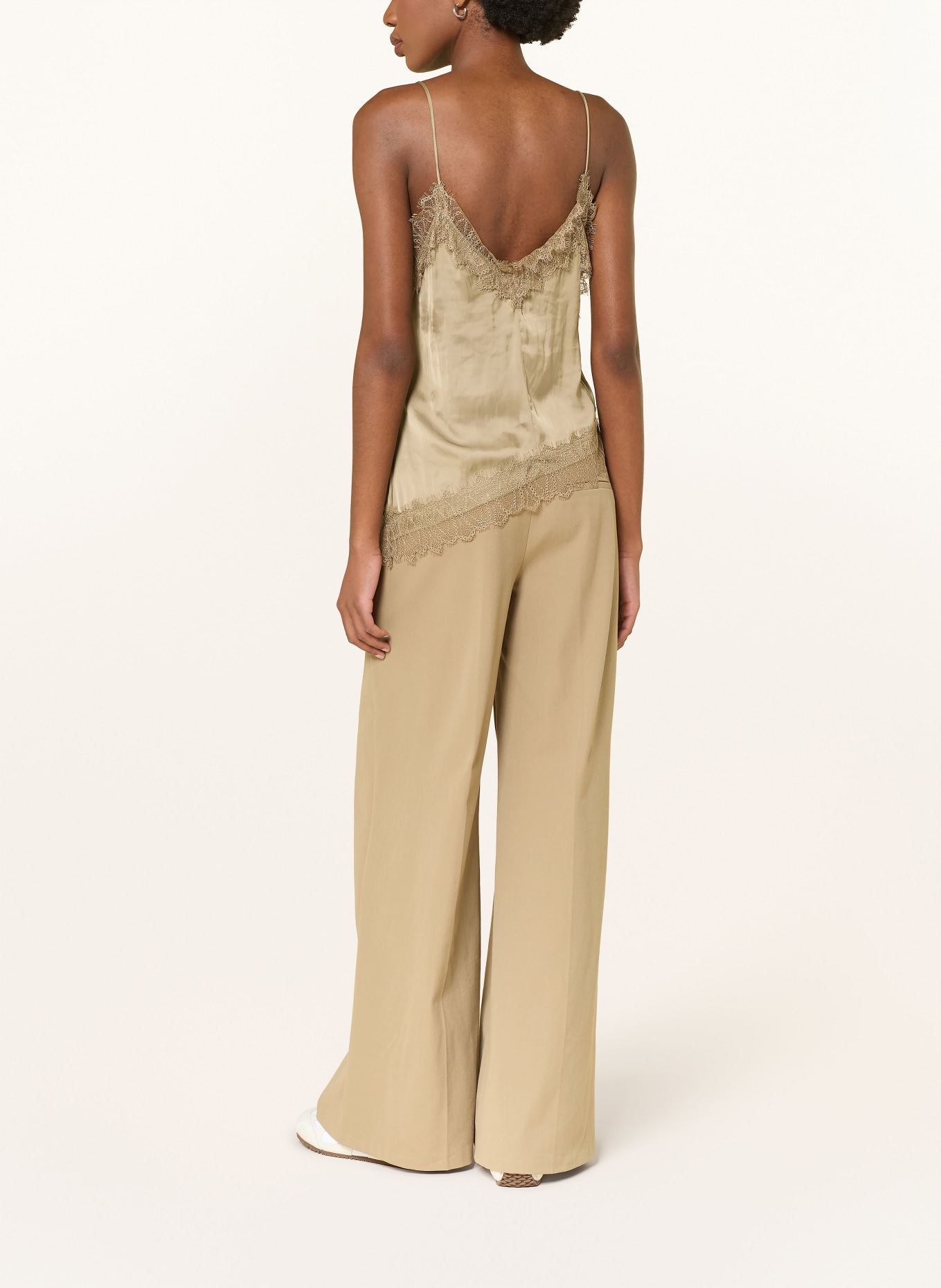 LUISA CERANO Blouse met kant: KAKI