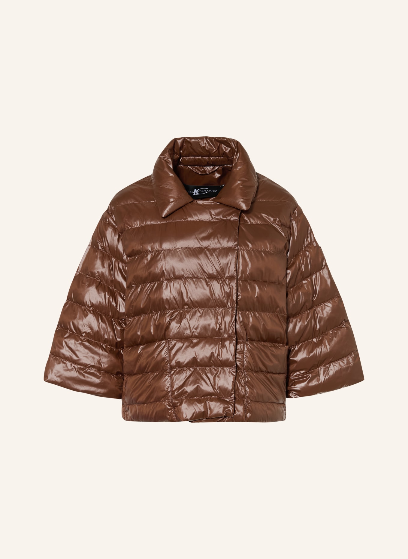 LUISA CERANO Quilted jacket with 3/4-length sleeves: DARK BROWN