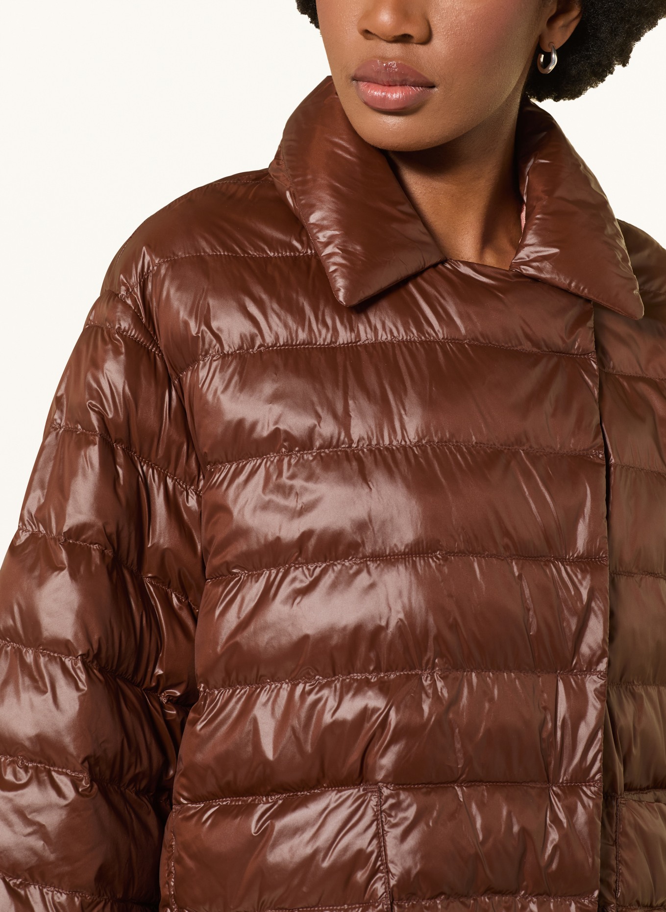 LUISA CERANO Quilted jacket with 3/4-length sleeves: DARK BROWN