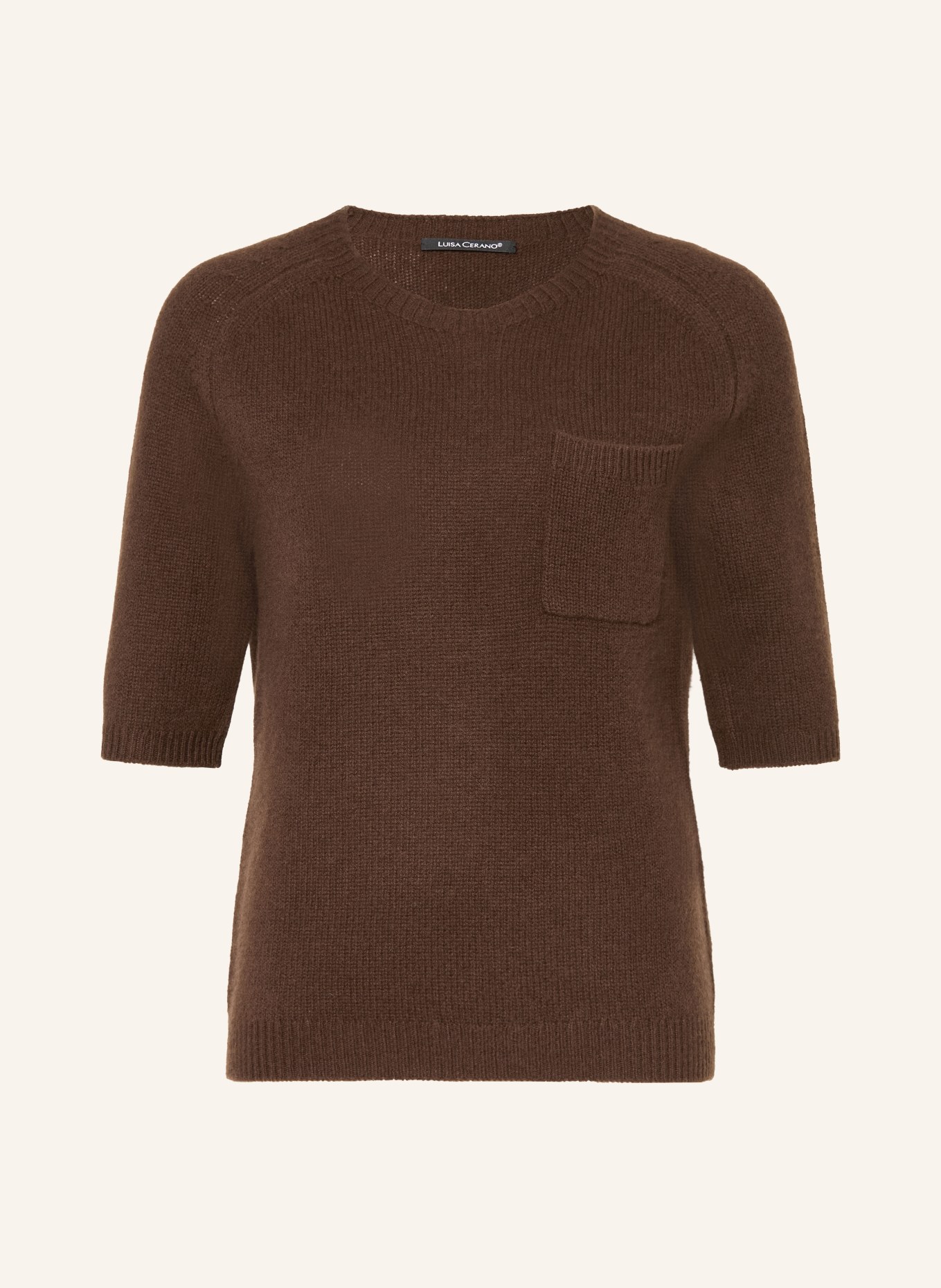 LUISA CERANO Strickshirt mit 3/4-Arm: BRAUN