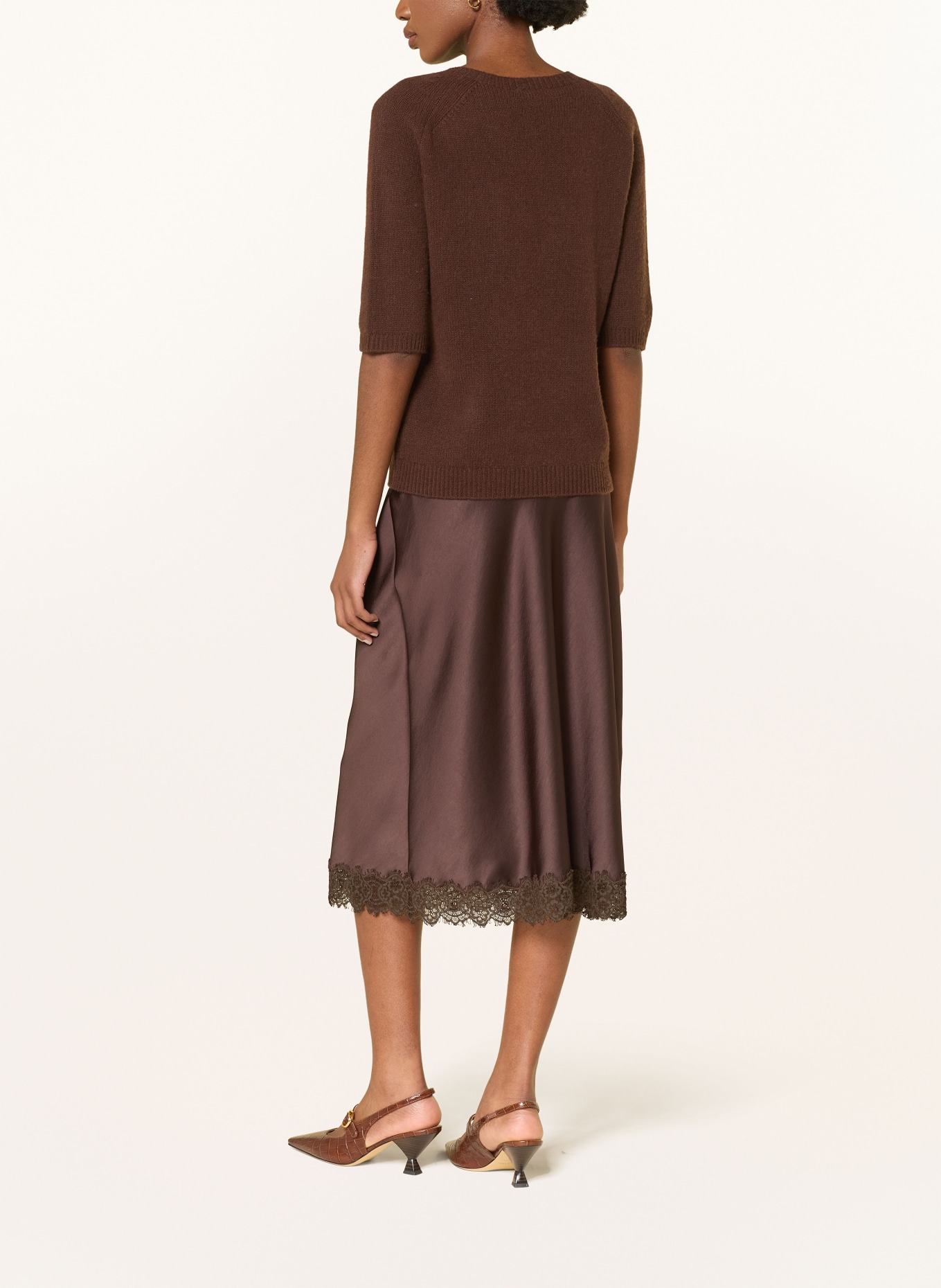 LUISA CERANO Strickshirt mit 3/4-Arm: BRAUN