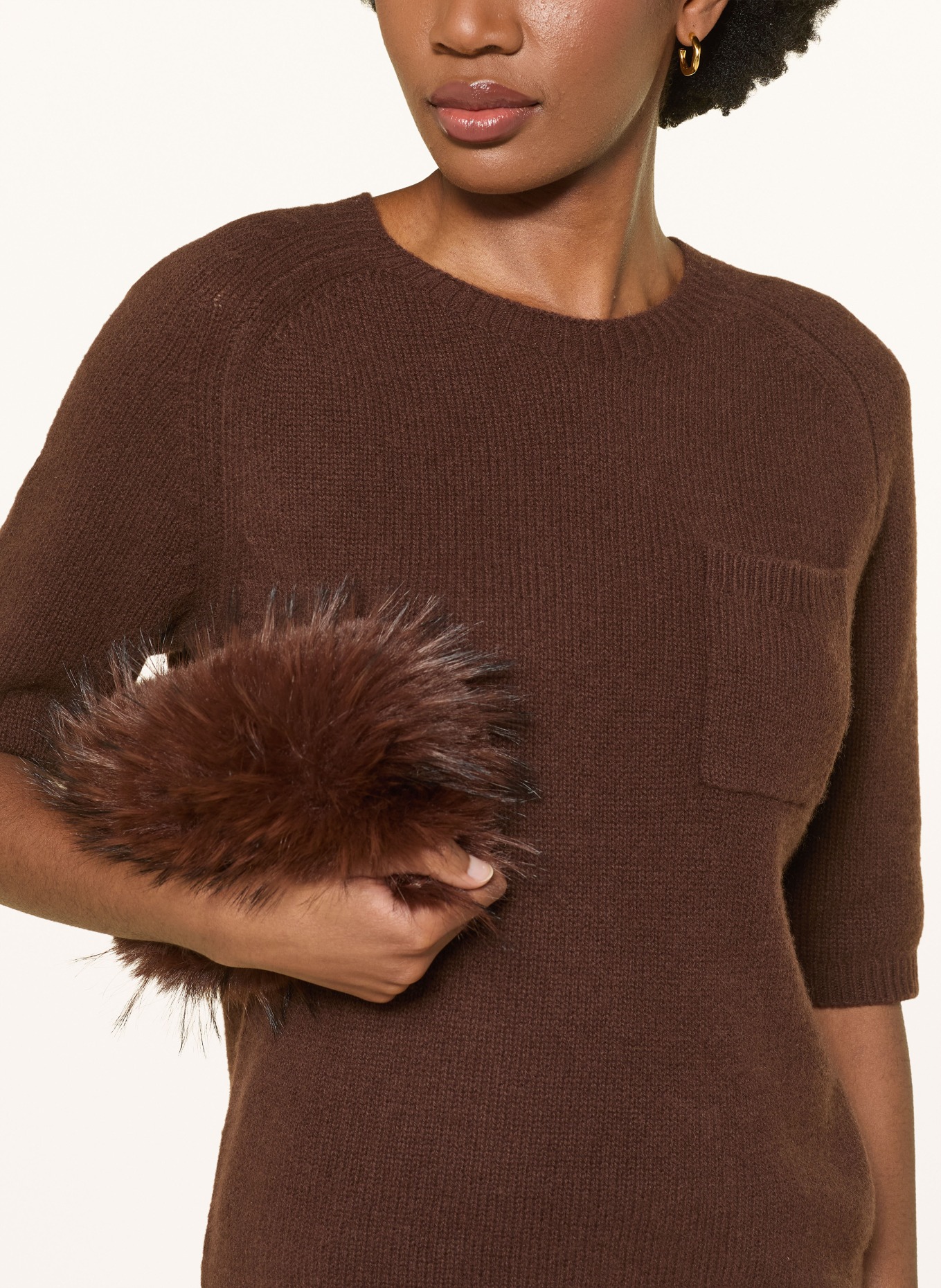 LUISA CERANO Strickshirt mit 3/4-Arm: BRAUN
