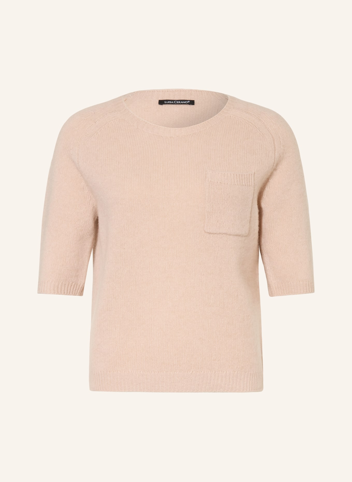 LUISA CERANO Strickshirt mit 3/4-Arm: HELLBRAUN