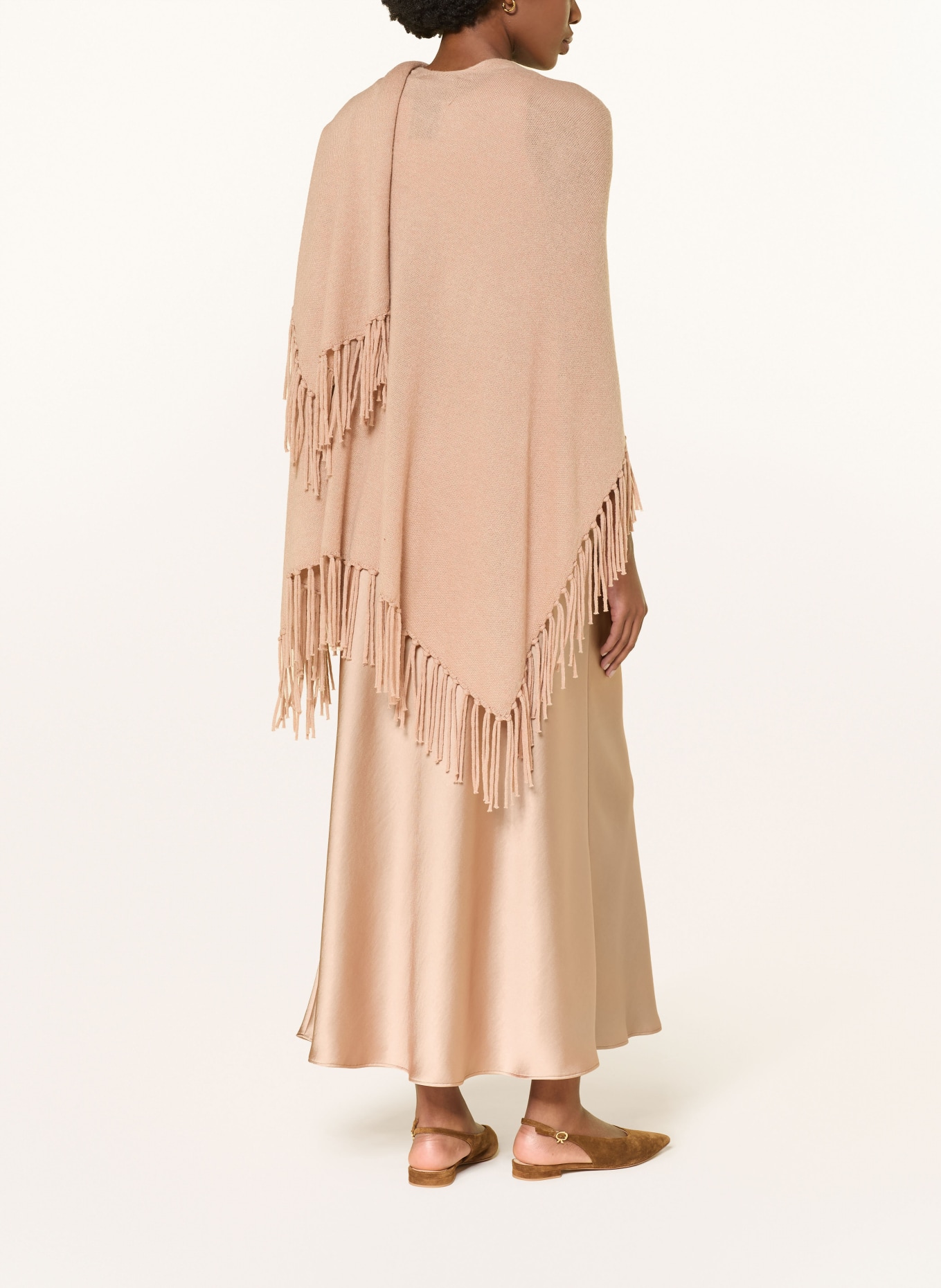LUISA CERANO jupe en satin: CHAMEAU