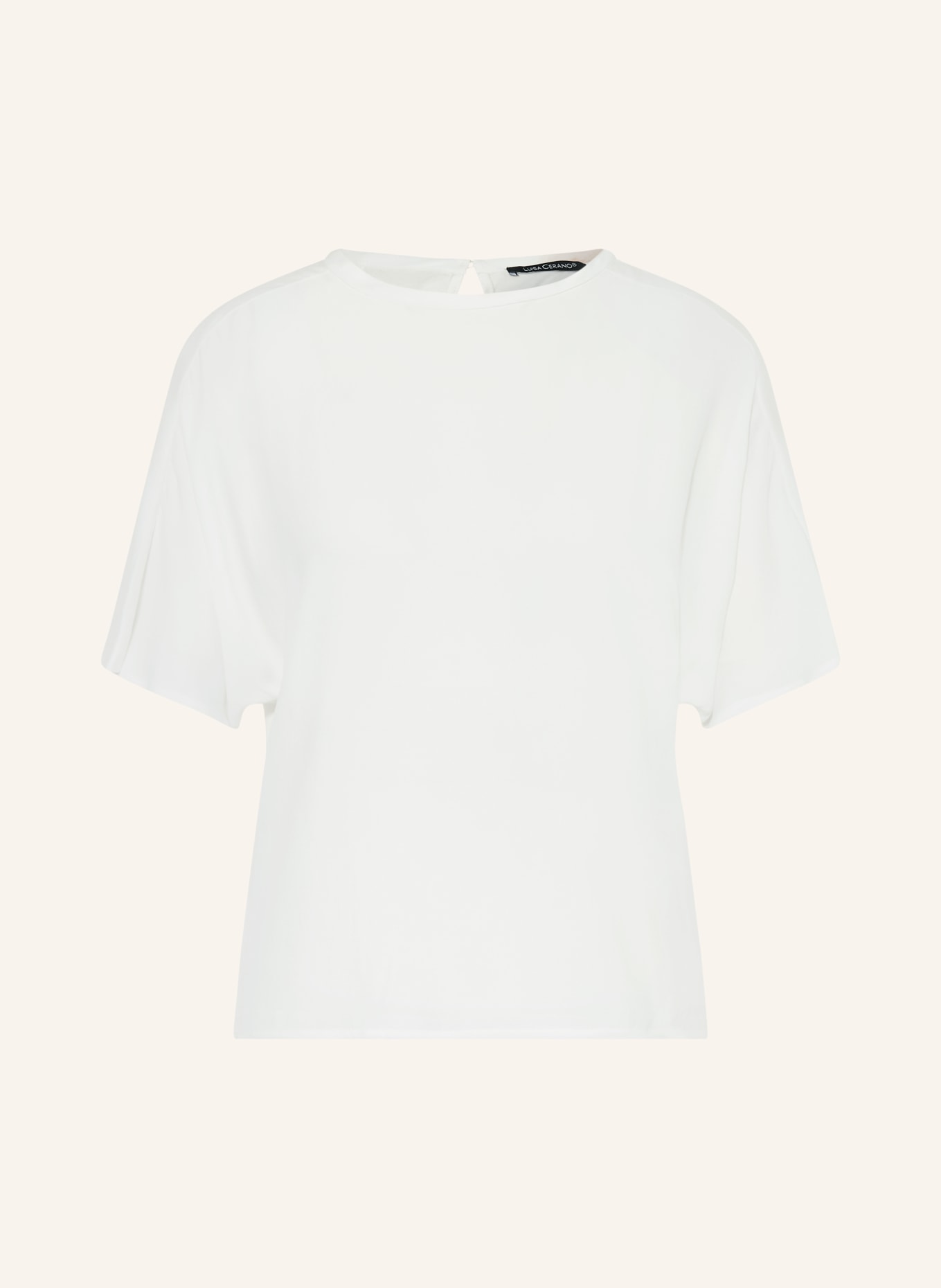 LUISA CERANO Blouse-style shirt in a mix of fabrics: WHITE