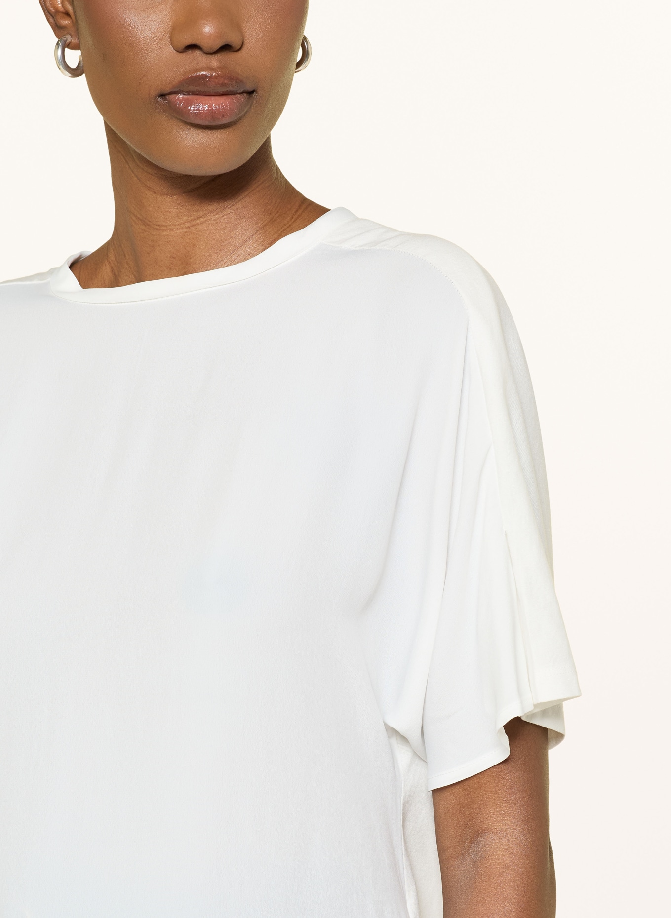 LUISA CERANO Blouse-style shirt in a mix of fabrics: WHITE