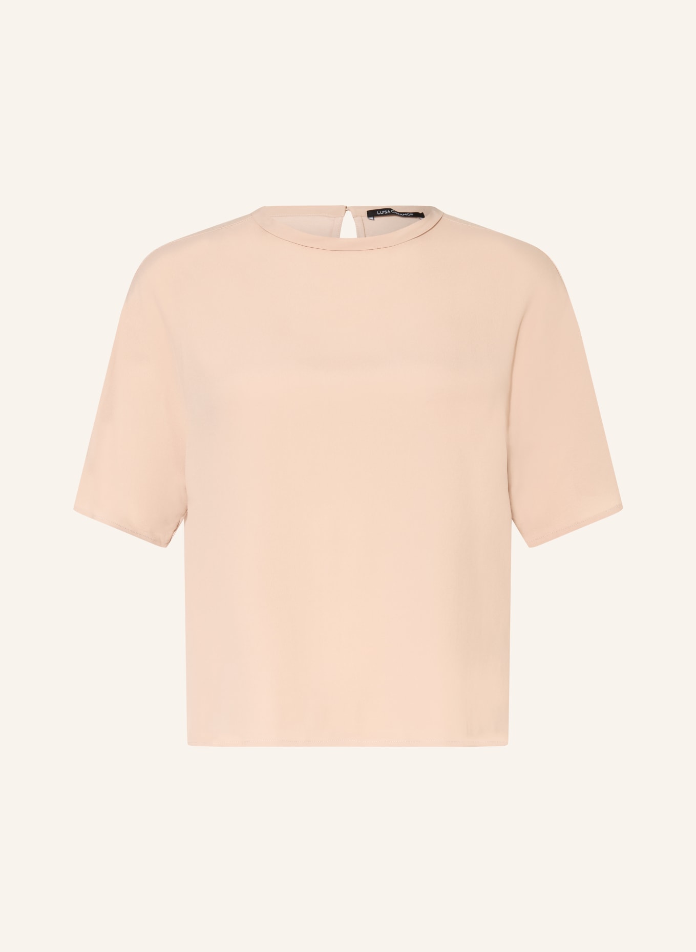 LUISA CERANO Blusenshirt im Materialmix: HELLBRAUN