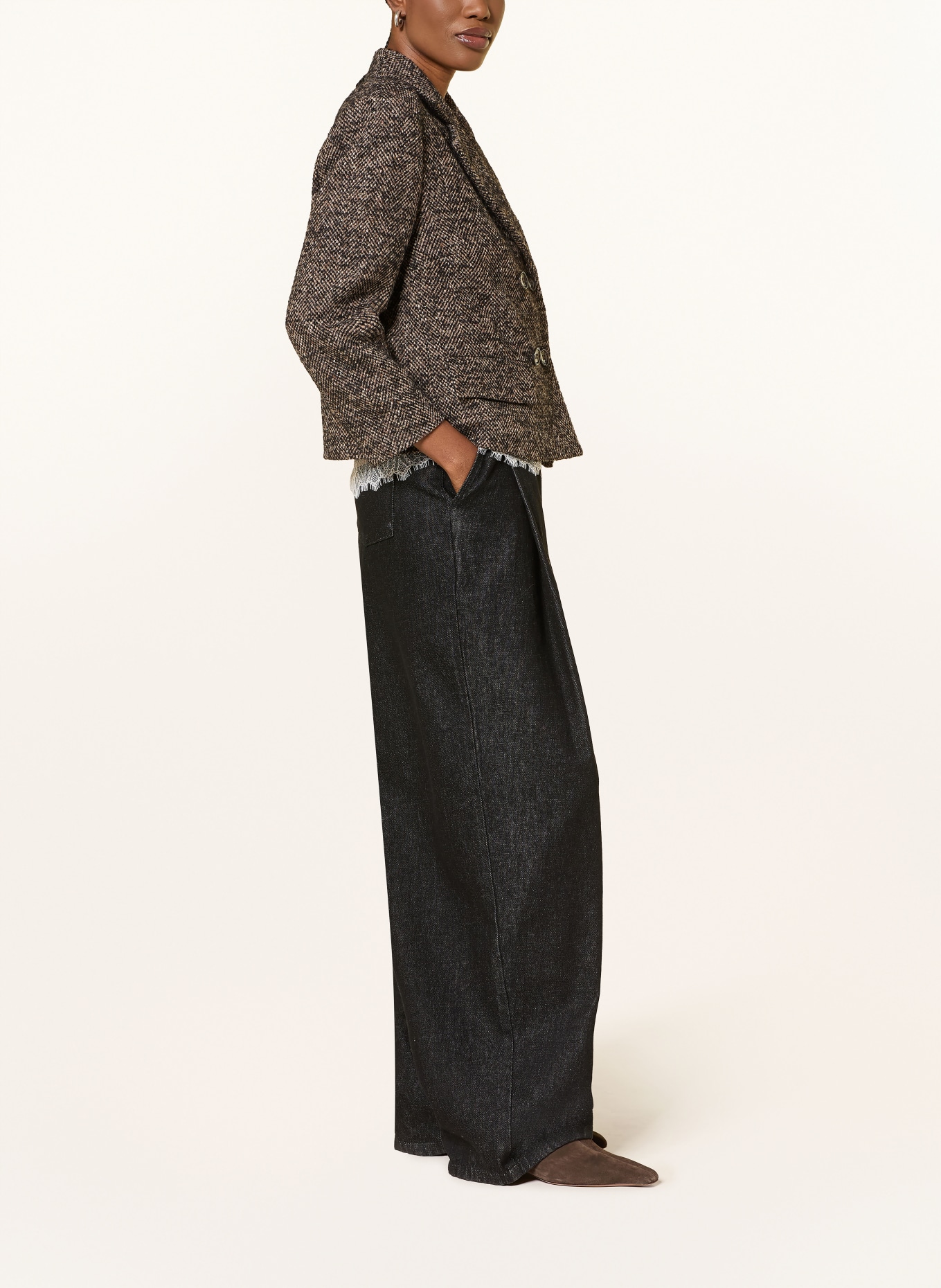 LUISA CERANO Jeans med brede ben: 1 BLACK