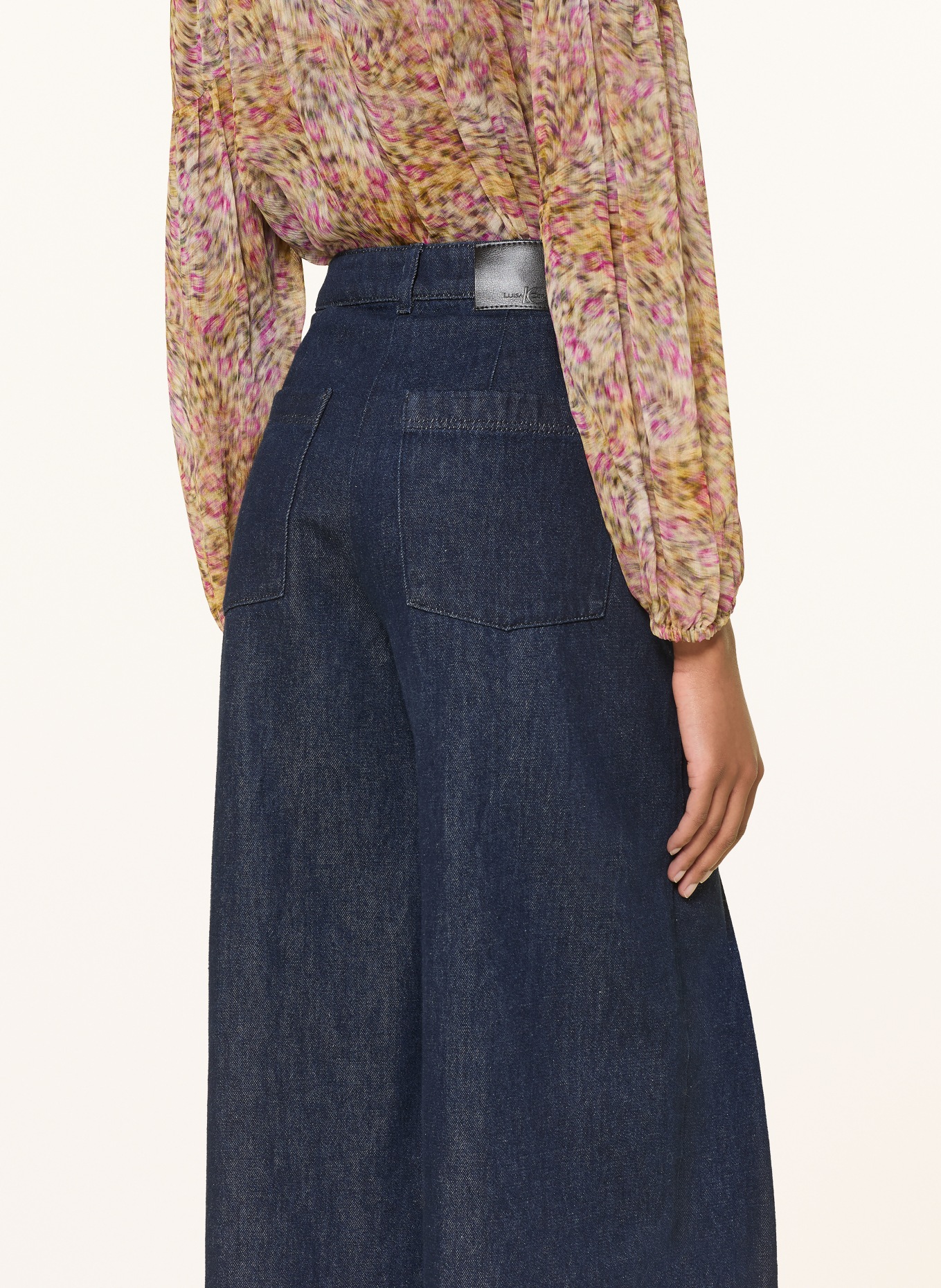 LUISA CERANO Wide Leg Jeans: 252 navy