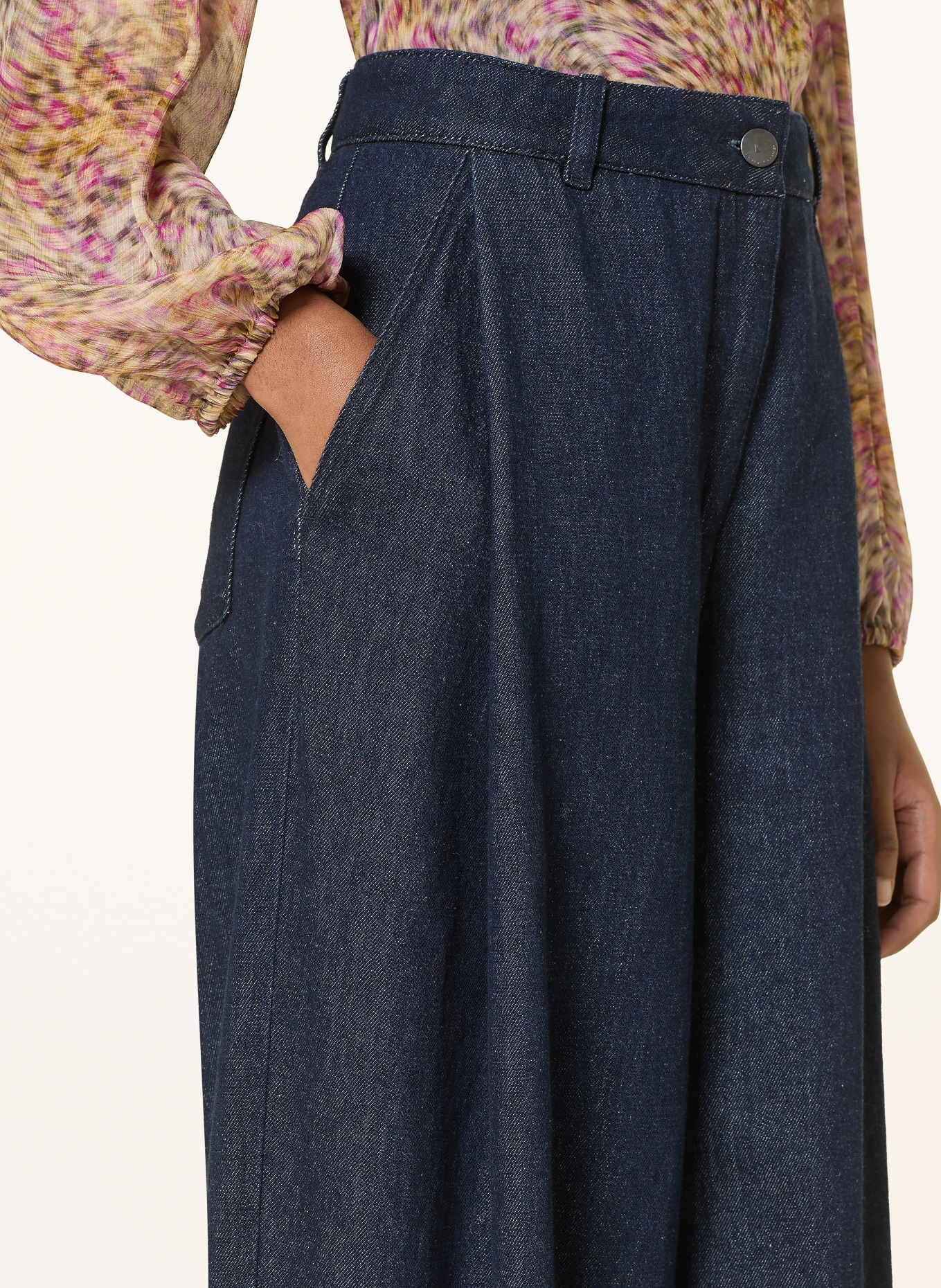 LUISA CERANO Wide Leg Jeans: 252 navy