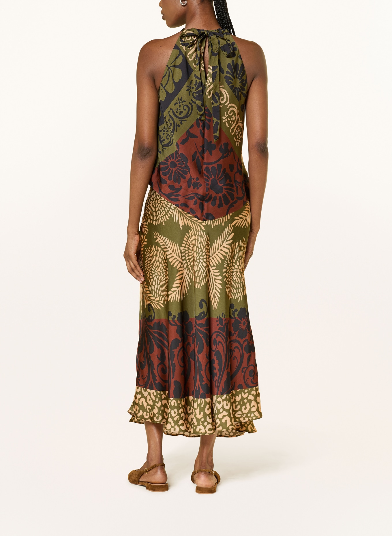 LUISA CERANO Blouse top: GREEN / DARK RED / DARK BLUE