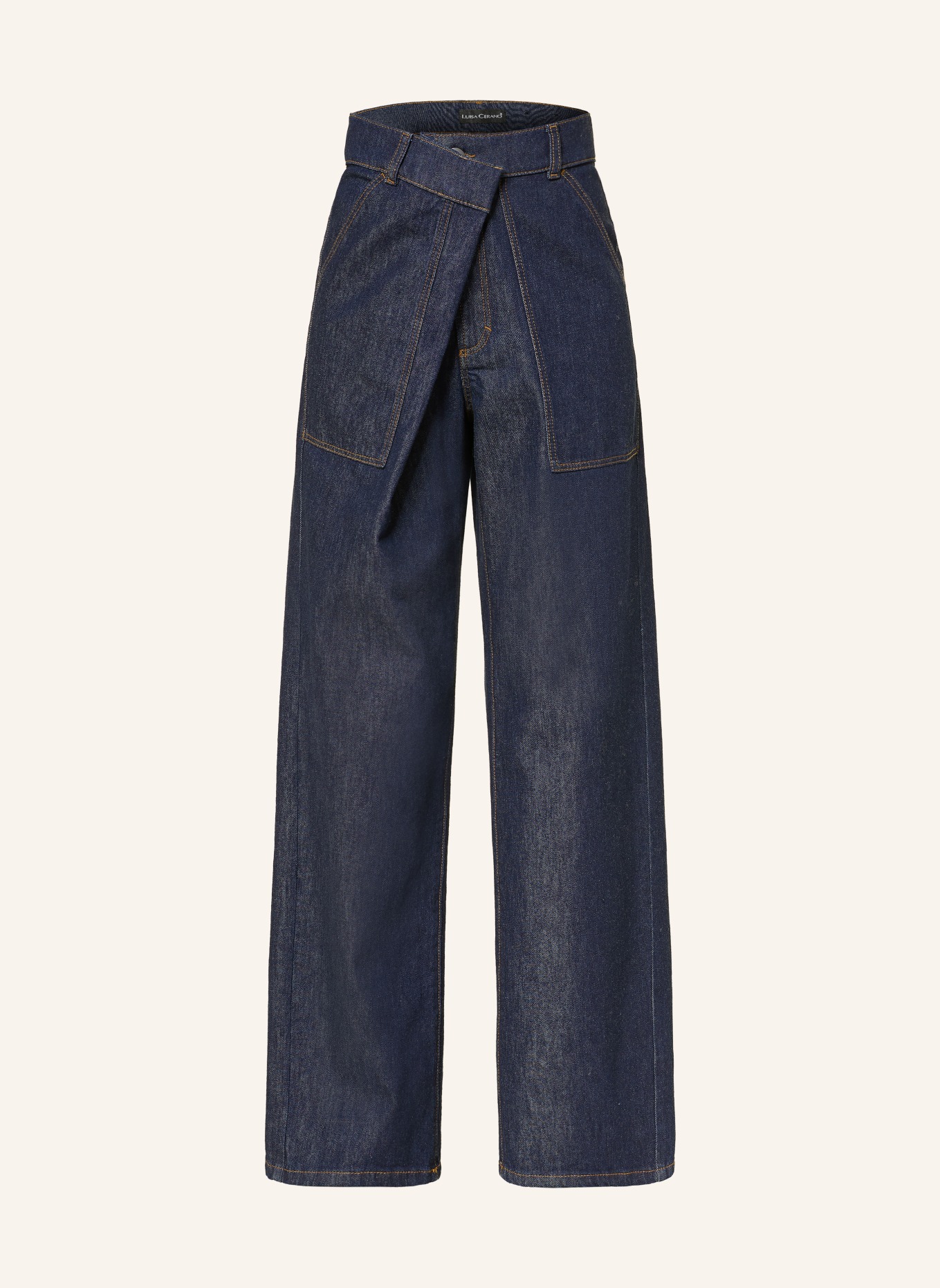 LUISA CERANO Wide Leg Jeans: 252 navy