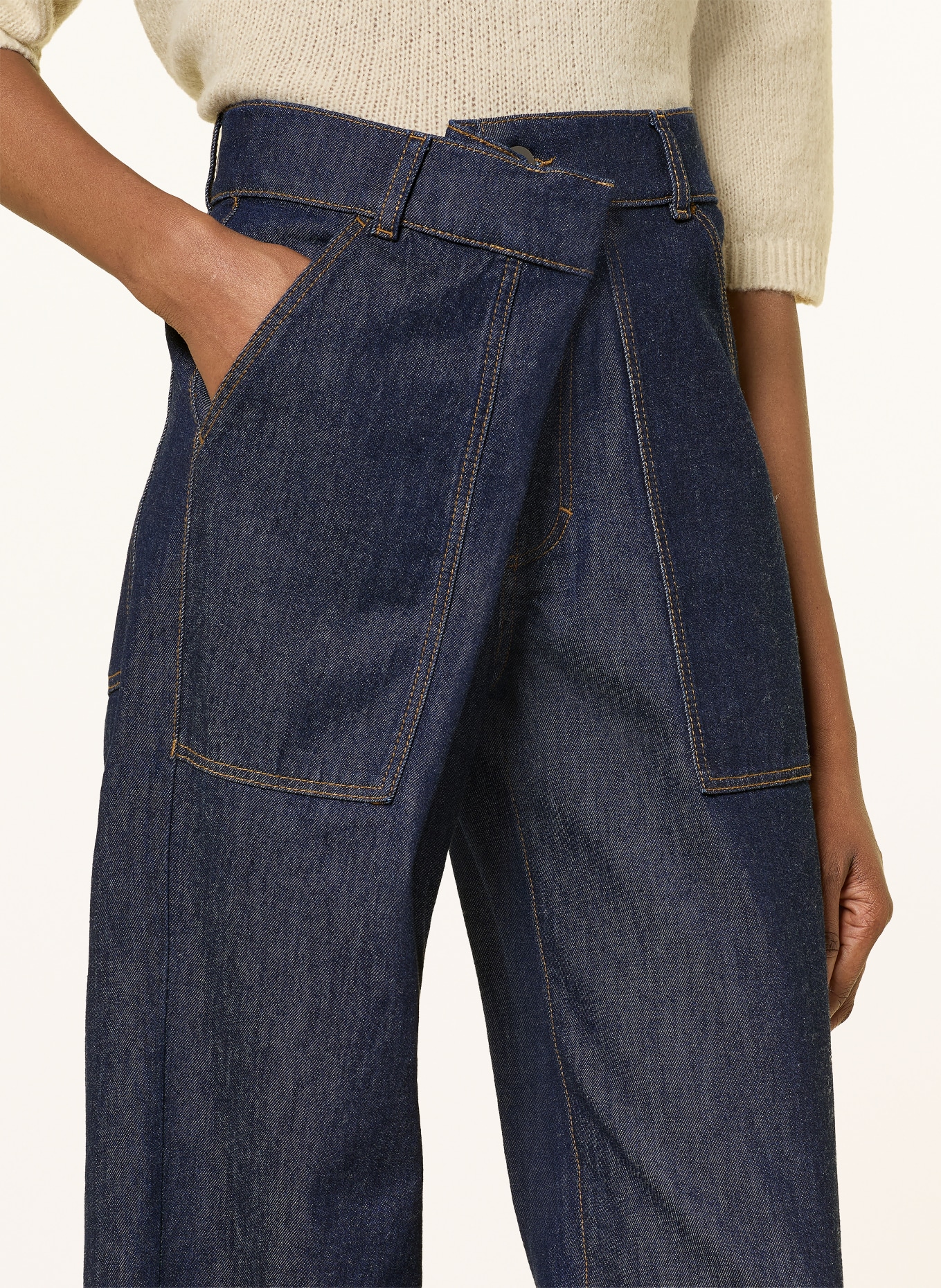 LUISA CERANO Wide Leg Jeans: 252 navy