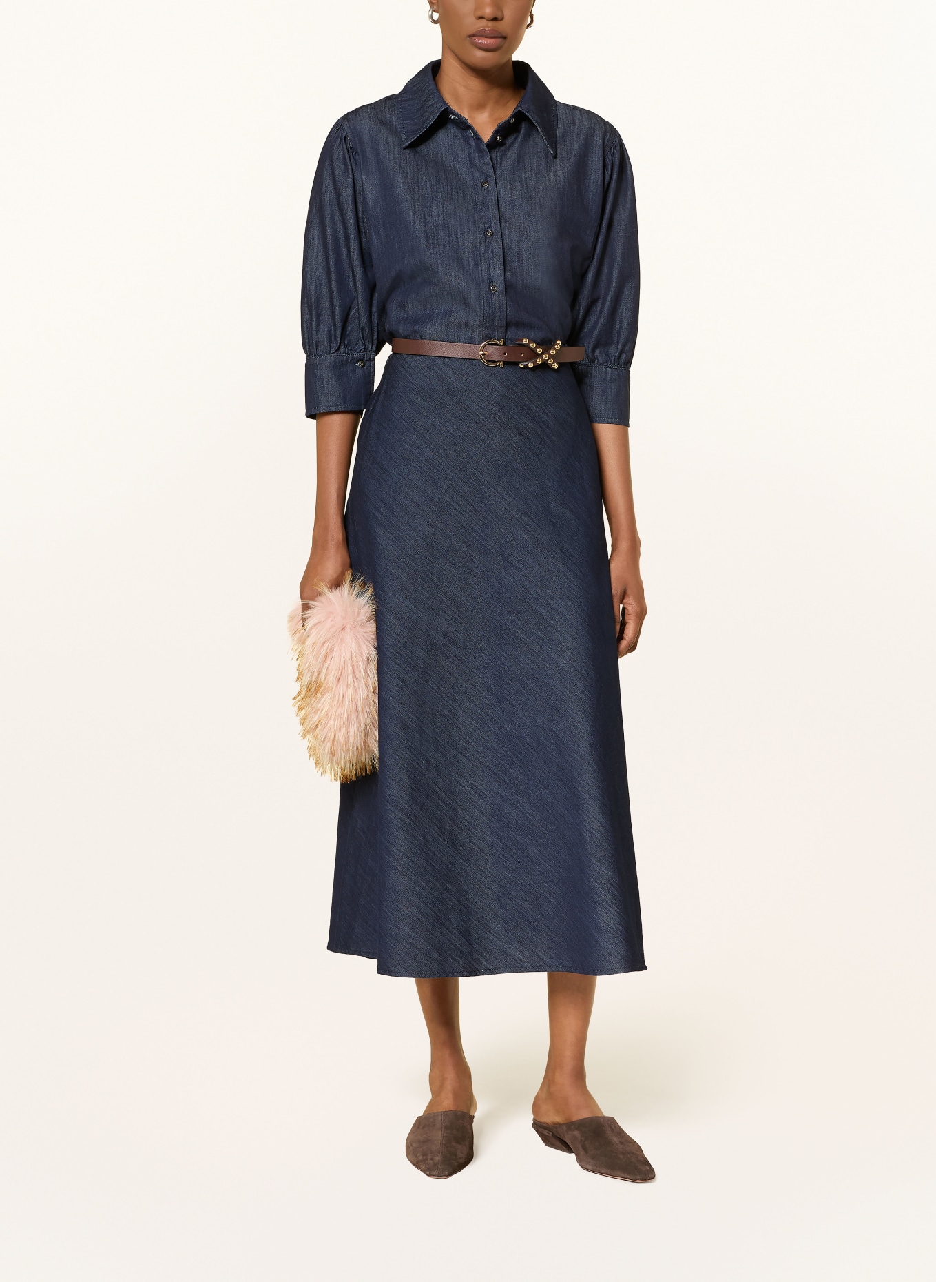LUISA CERANO denim skirt: DARK BLUE