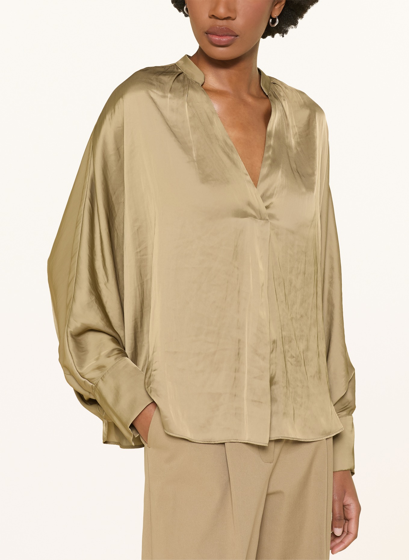LUISA CERANO Satin blouse: KHAKI