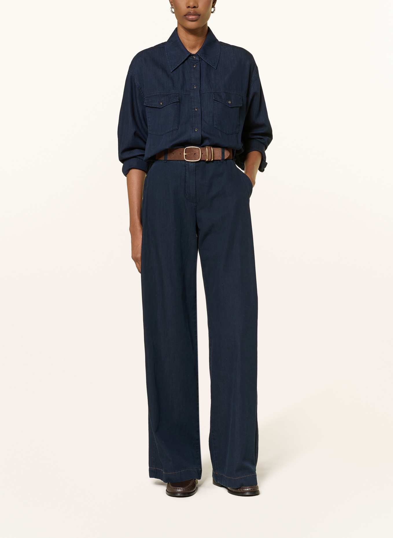 LUISA CERANO Jeansbluse: DUNKELBLAU