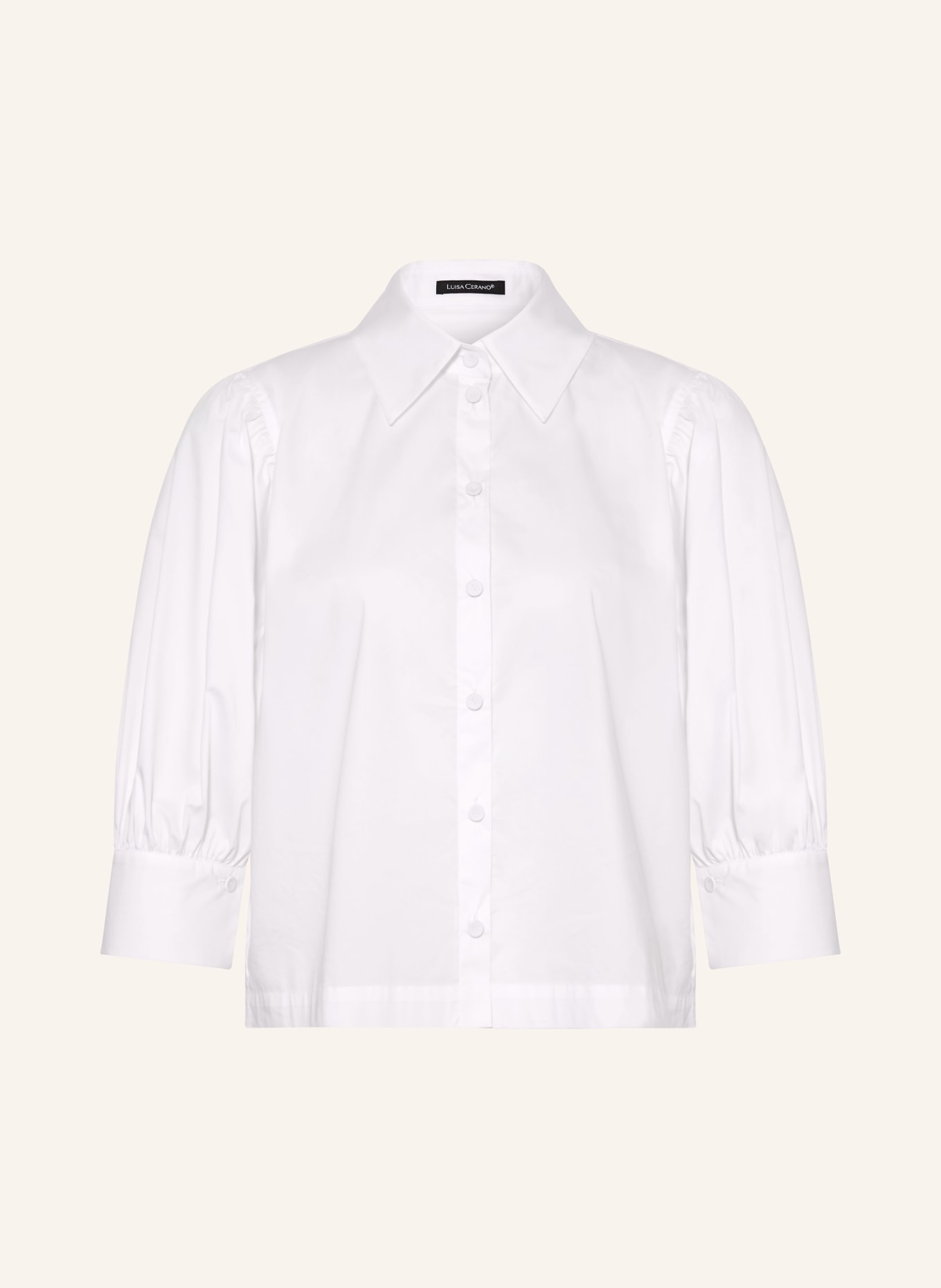 LUISA CERANO Blouse with 3/4-length sleeves: WHITE