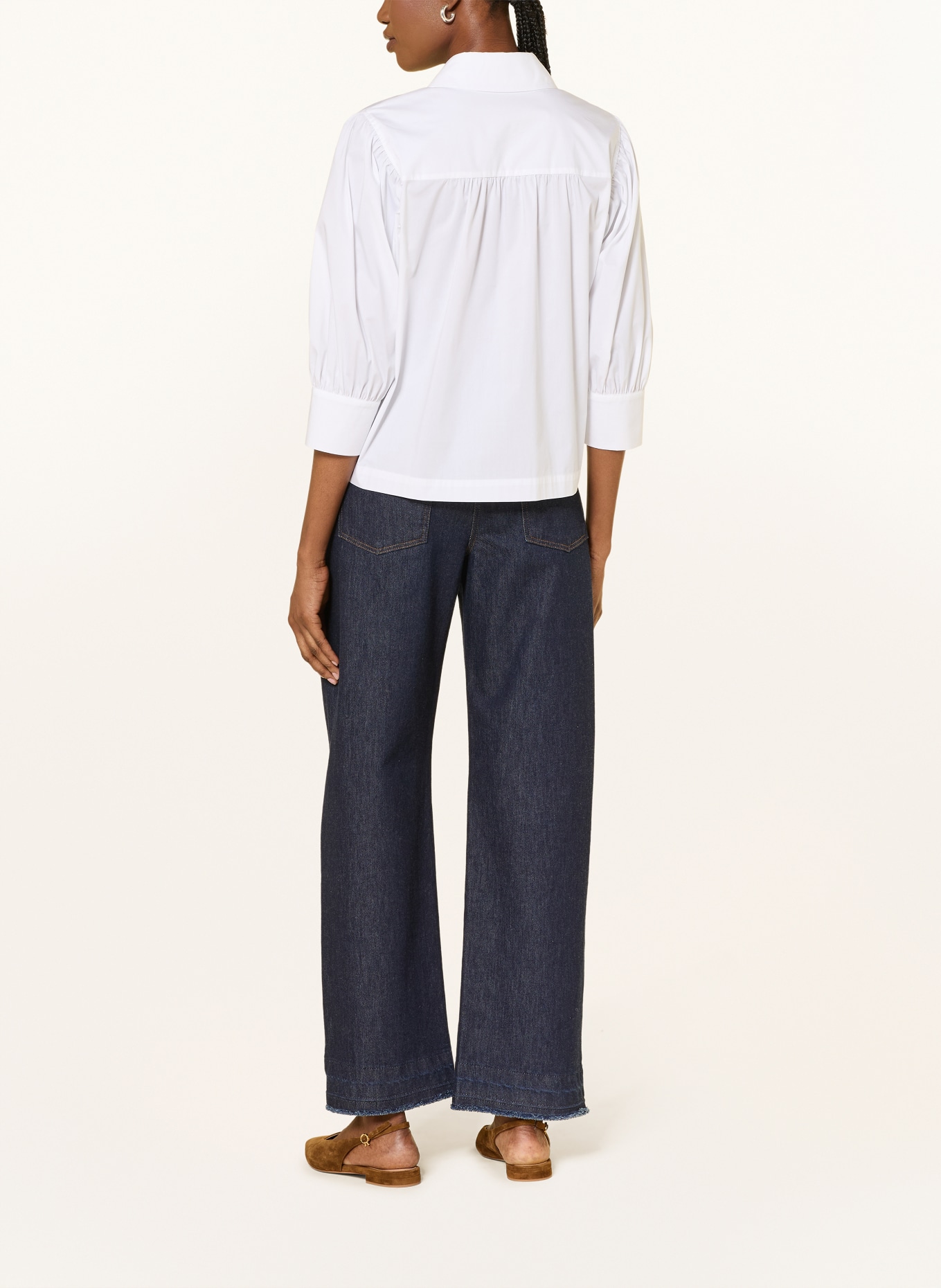 LUISA CERANO Blouse with 3/4-length sleeves: WHITE