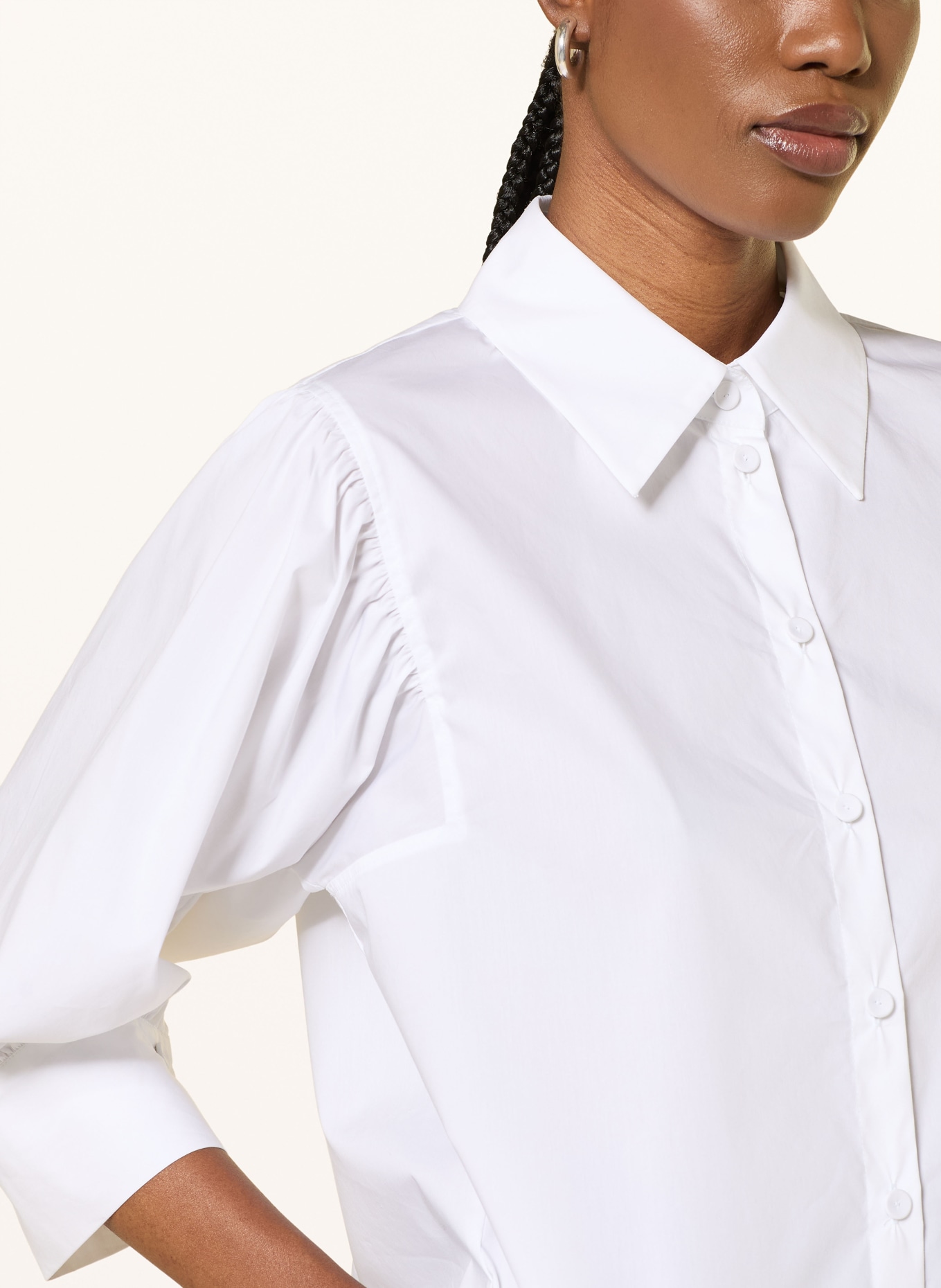 LUISA CERANO Blouse with 3/4-length sleeves: WHITE