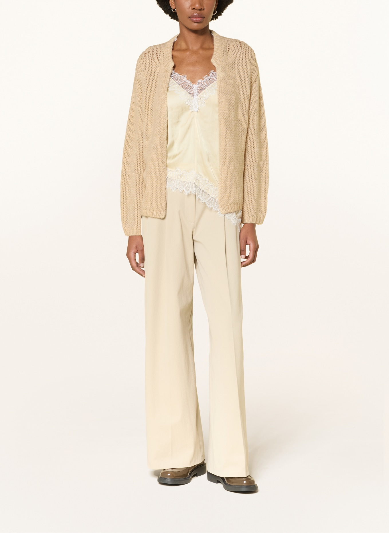 LUISA CERANO Knitted cover with alpaca: CAMEL