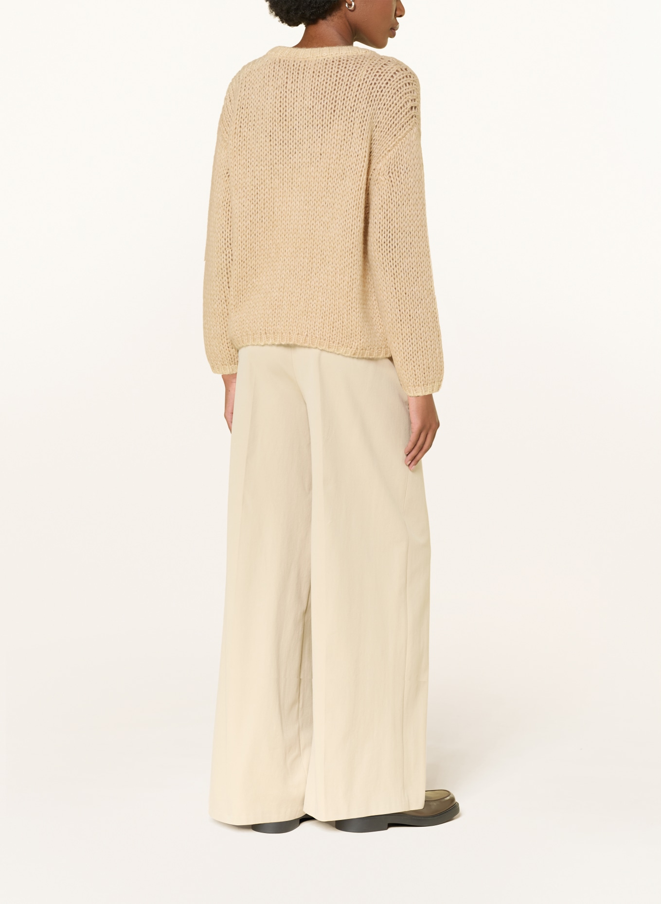 LUISA CERANO Knitted cover with alpaca: CAMEL
