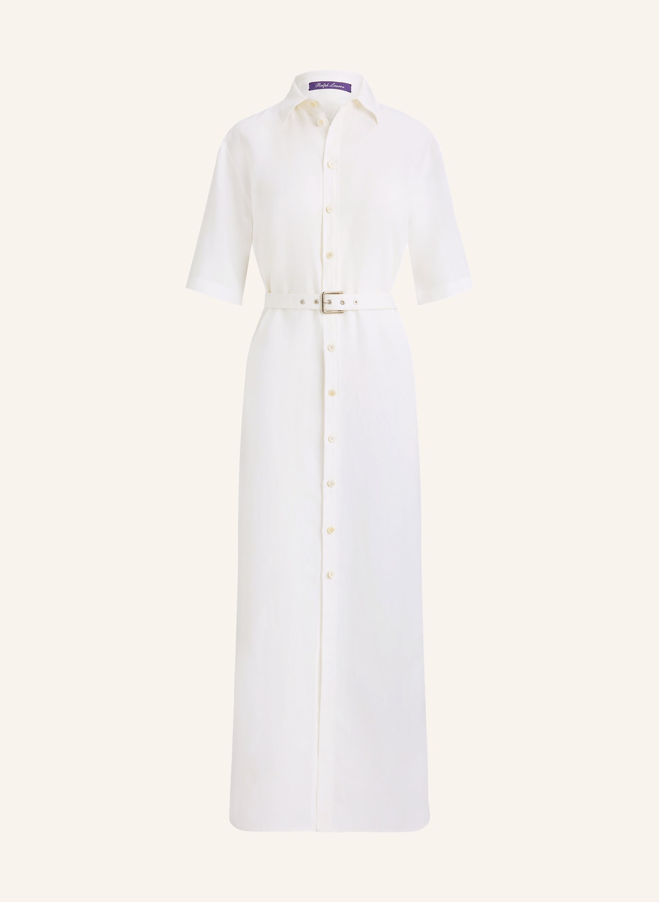 RALPH LAUREN Collection Lněné šaty CAROL: KRÉMOVÁ