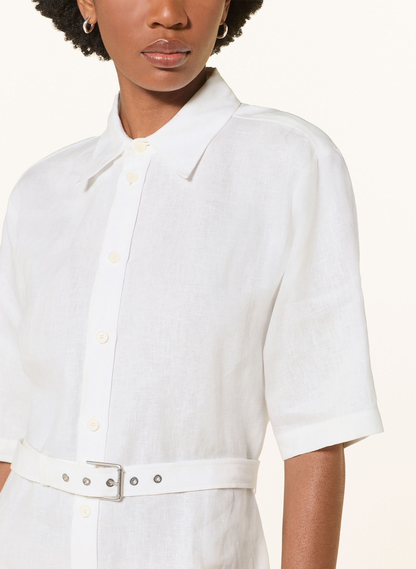 RALPH LAUREN Collection Lněné šaty CAROL: KRÉMOVÁ