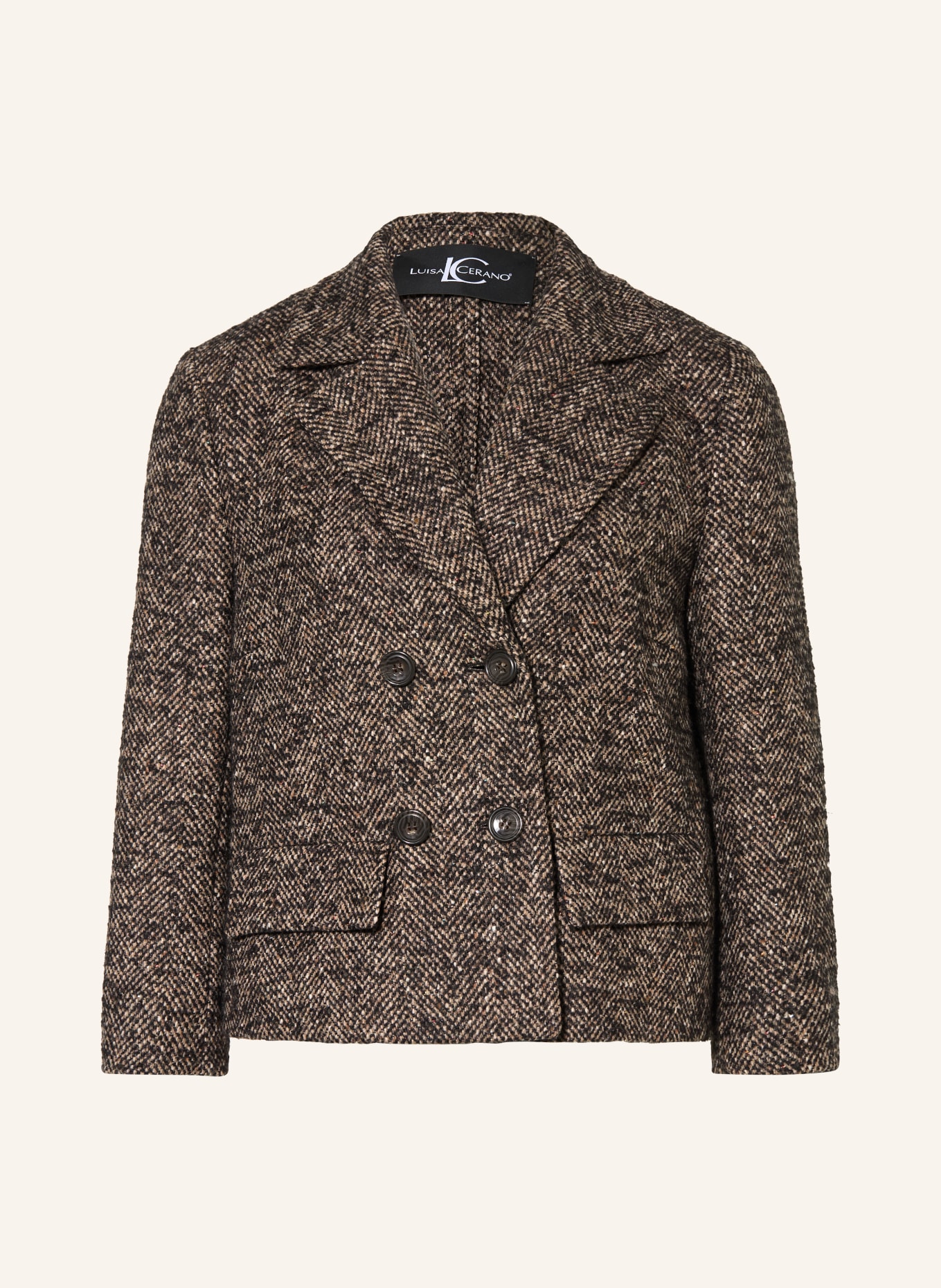 LUISA CERANO Blazer mit Glitzergarn: CREME / TAUPE / DUNKELGRAU