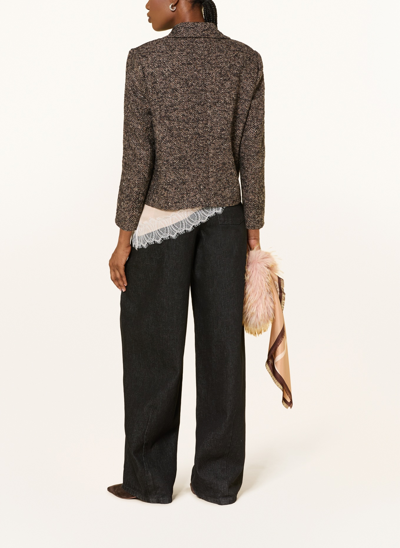 LUISA CERANO Blazer mit Glitzergarn: CREME / TAUPE / DUNKELGRAU