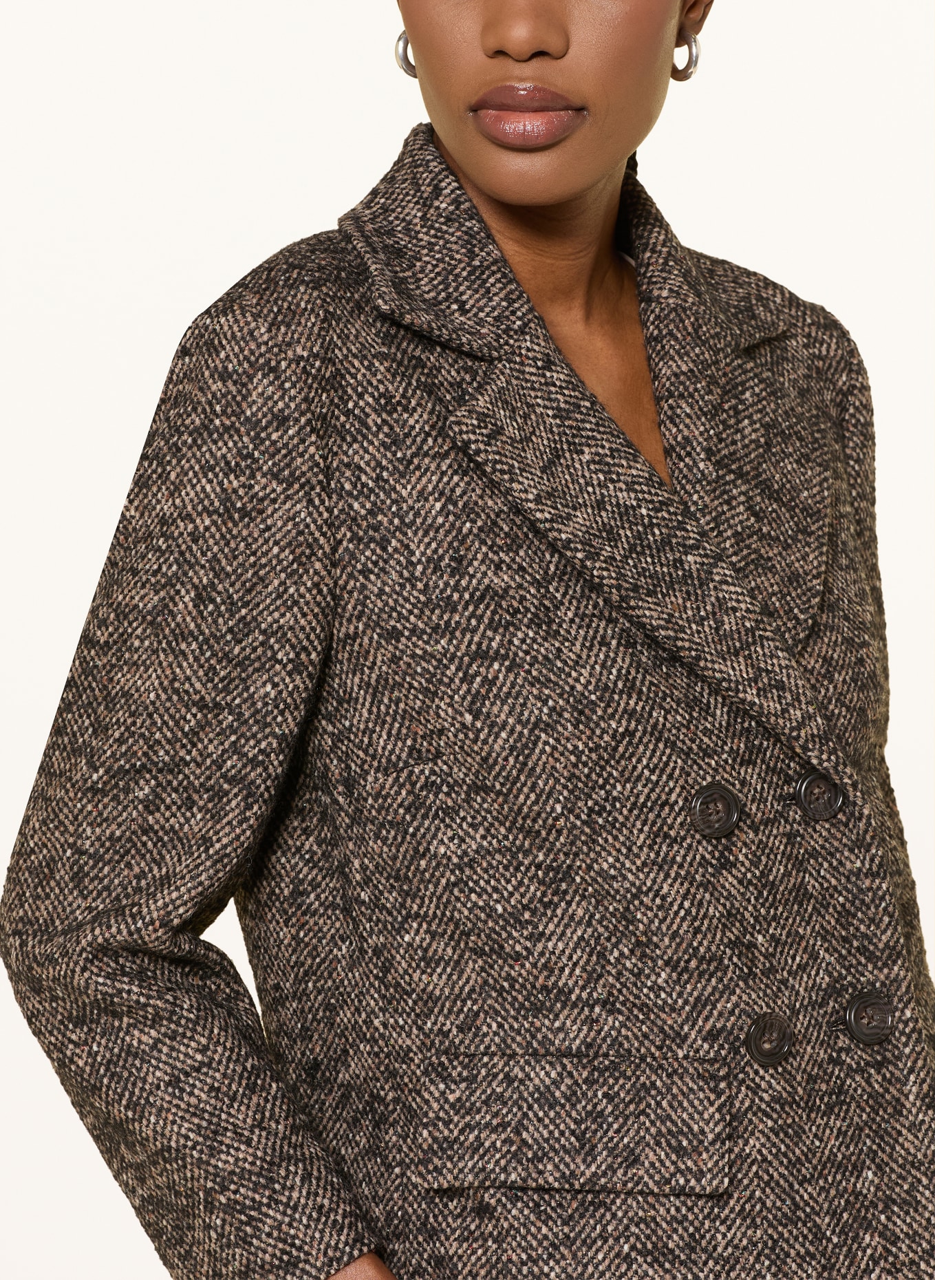 LUISA CERANO Blazer mit Glitzergarn: CREME / TAUPE / DUNKELGRAU