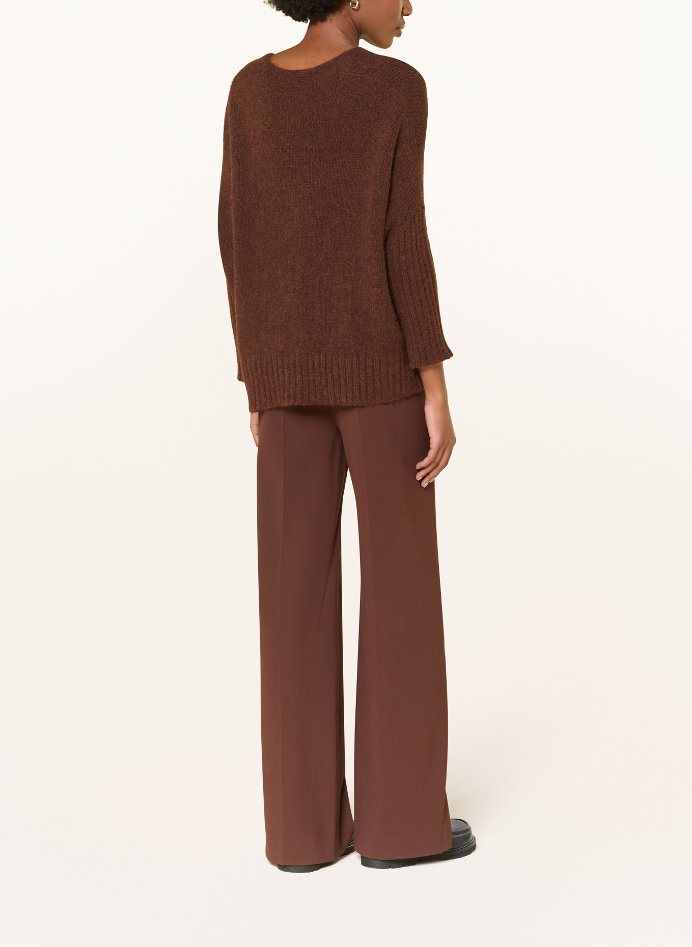 LUISA CERANO Cardigan en alpaga: MARRON FONCÉ