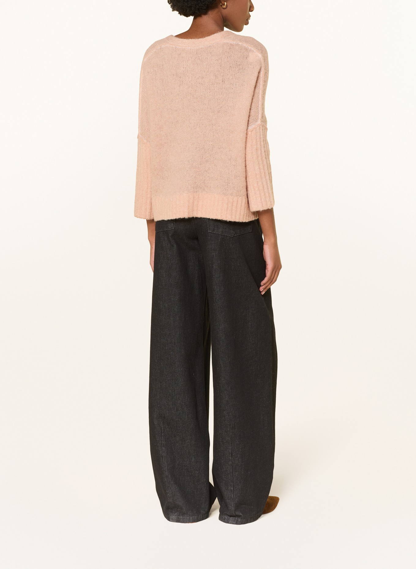LUISA CERANO Strickjacke mit Alpaka und 3/4-Arm: CAMEL