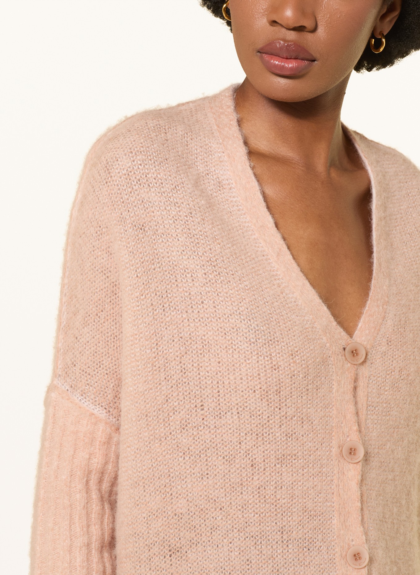 LUISA CERANO Strickjacke mit Alpaka und 3/4-Arm: CAMEL