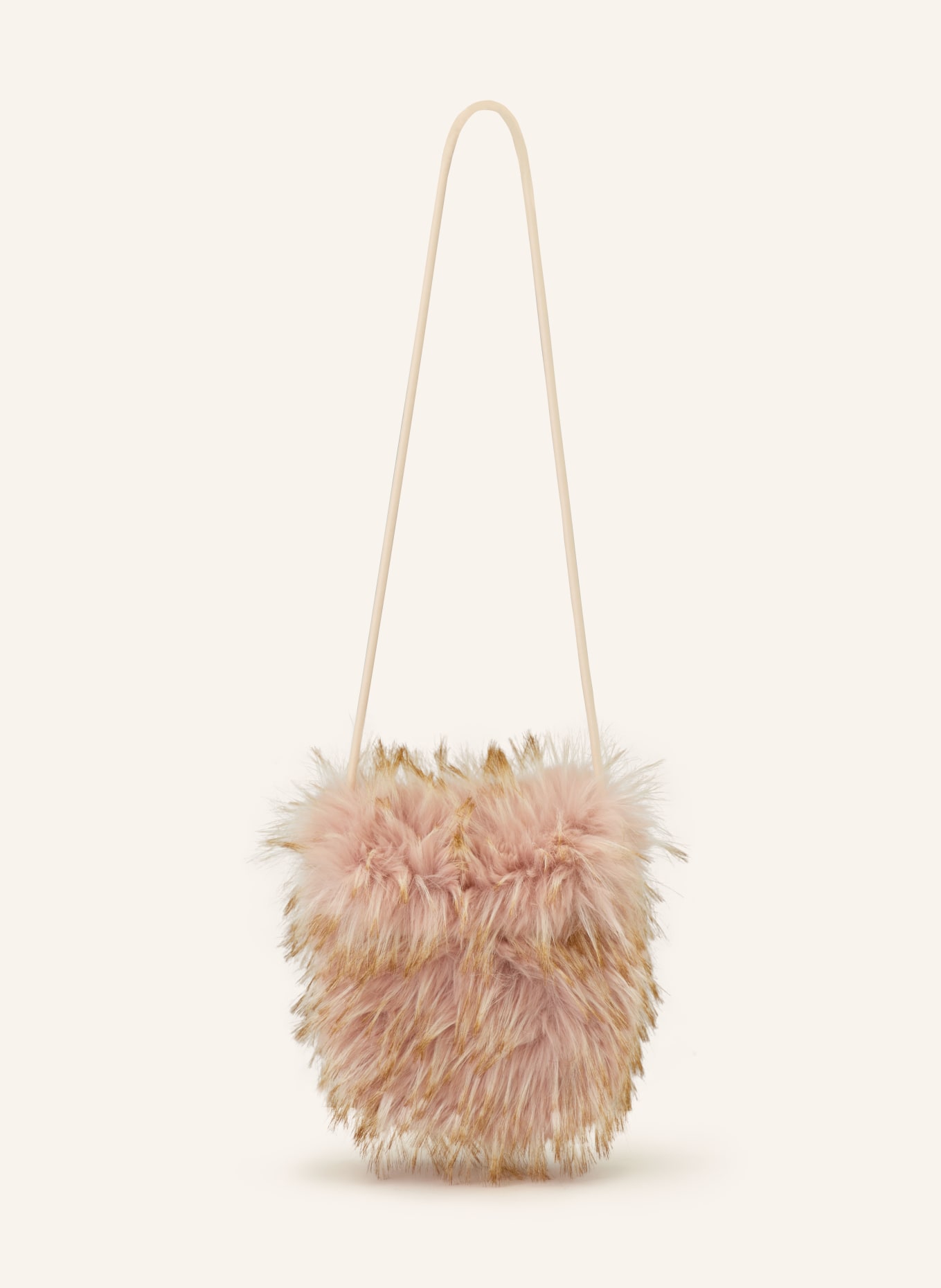 LUISA CERANO Schoudertas van imitatiebont: VIEUX ROSE / BEIGE
